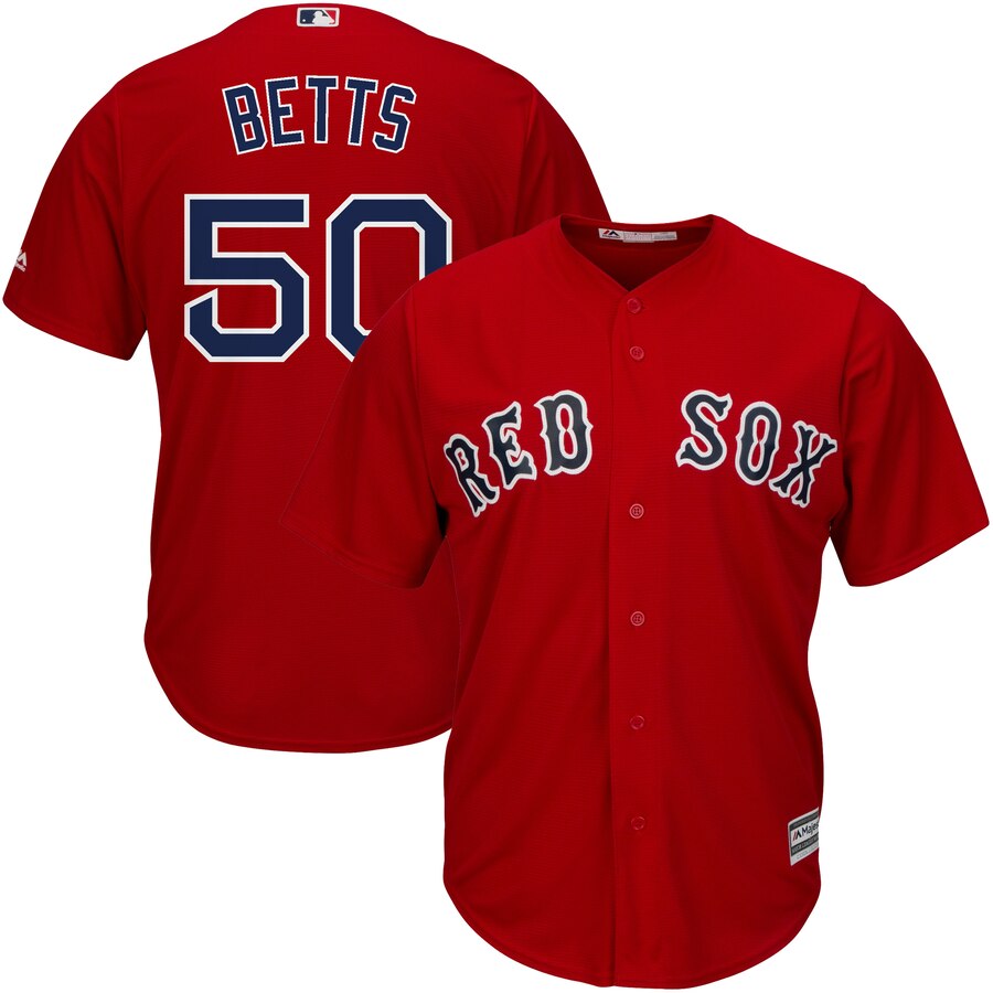 Mookie Betts Boston Red Sox Majestic Cool Base Player Jersey – Scarlet