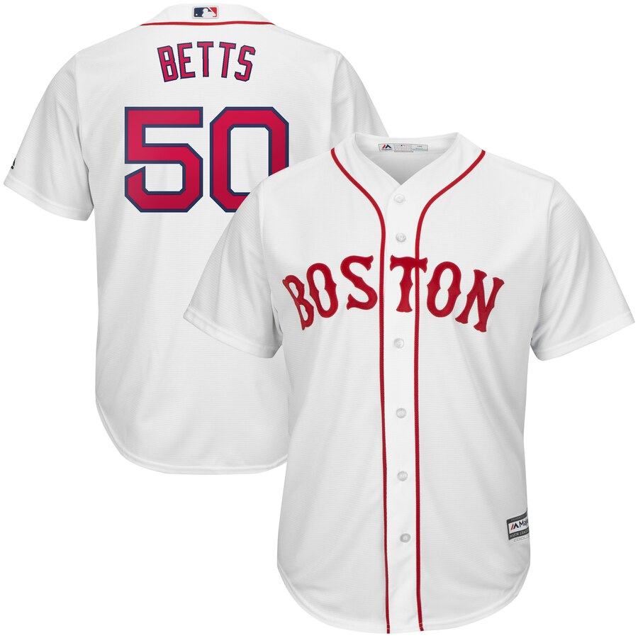 Mookie Betts Boston Red Sox Majestic Home Official Cool Base Player Jersey – White