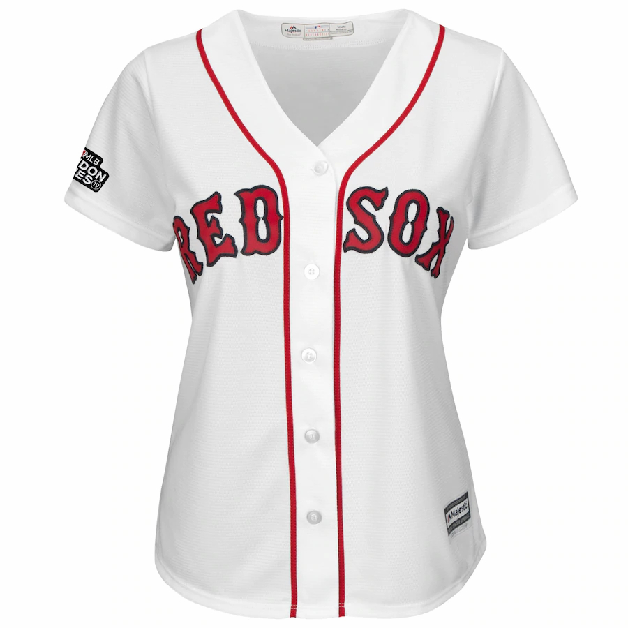 Alternative view of Mookie Betts Boston Red Sox Majestic Women's 2019 London Series Cool Base Player Jersey - White