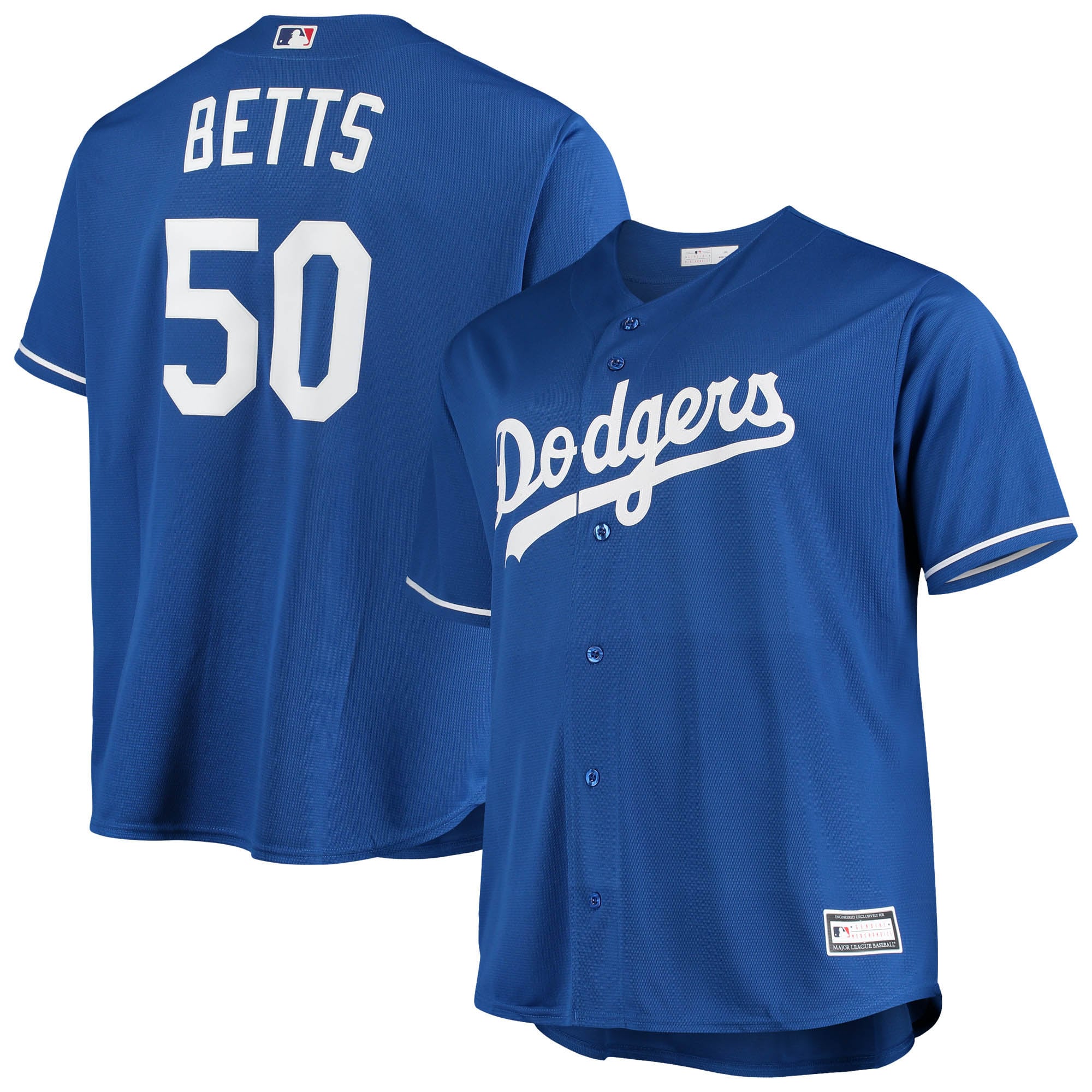 Alternative view of Mookie Betts Los Angeles Dodgers Majestic Big & Tall Replica Player Jersey – Royal