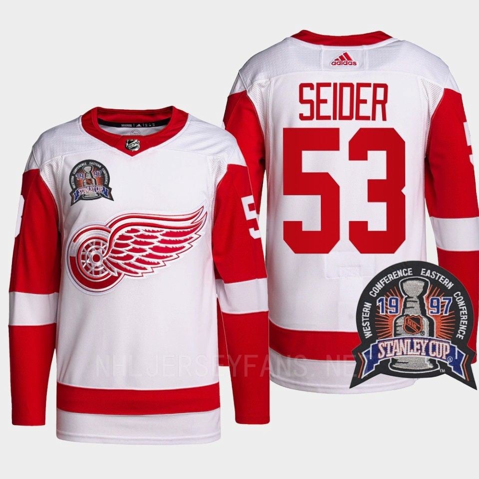 Moritz Seider 53 25th Anniversary Detroit Red Wings Red Jersey - JS862 