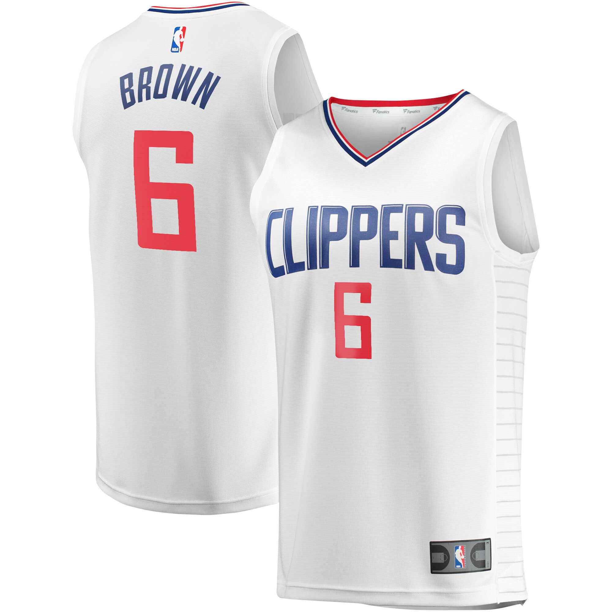 Alternative view of Moses Brown La Clippers Fanatics Branded Fast Break Player Jersey - Association Edition - White