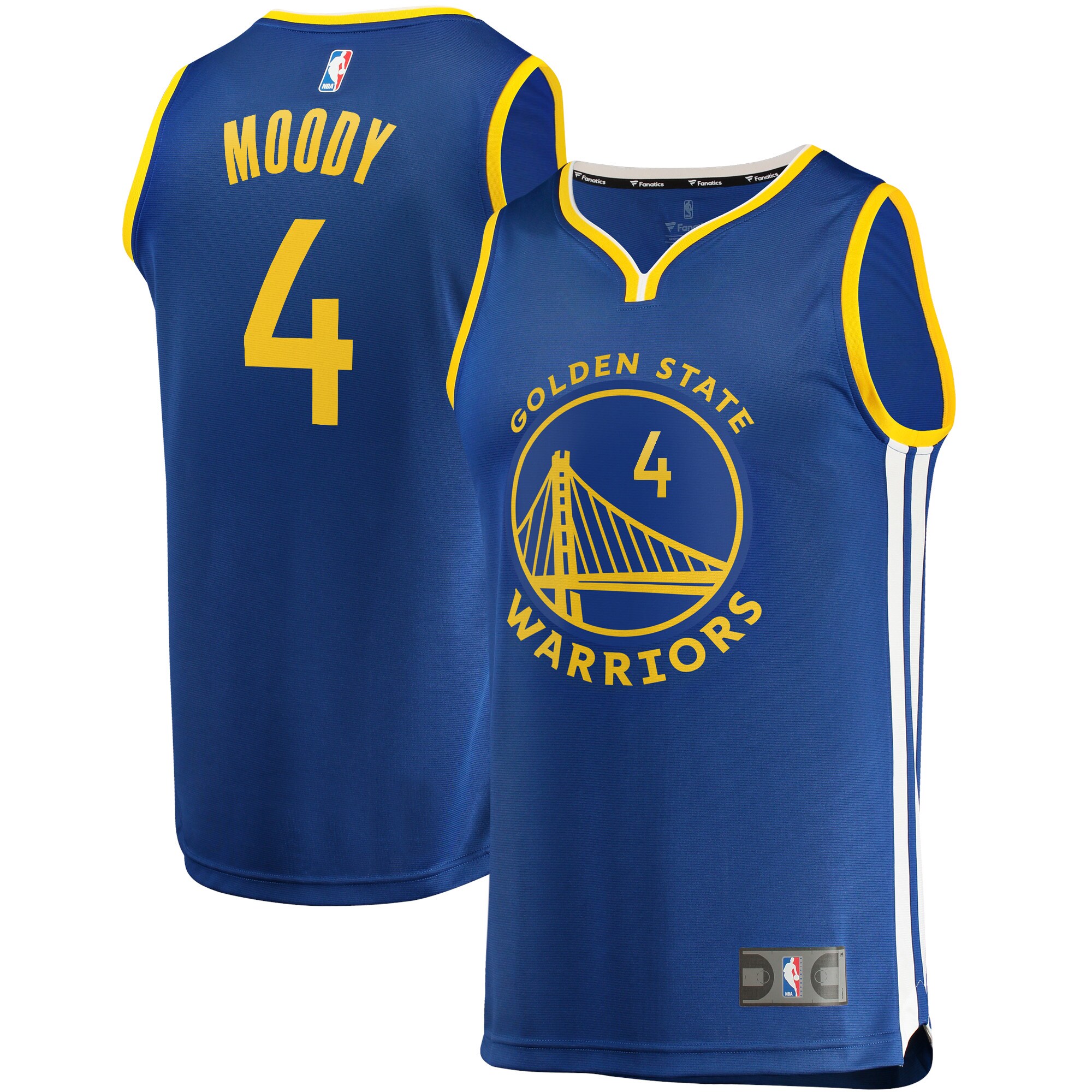 Alternative view of Moses Moody Golden State Warriors Fanatics Branded 2021/22 Fast Break Replica Jersey - Icon Edition - Royal