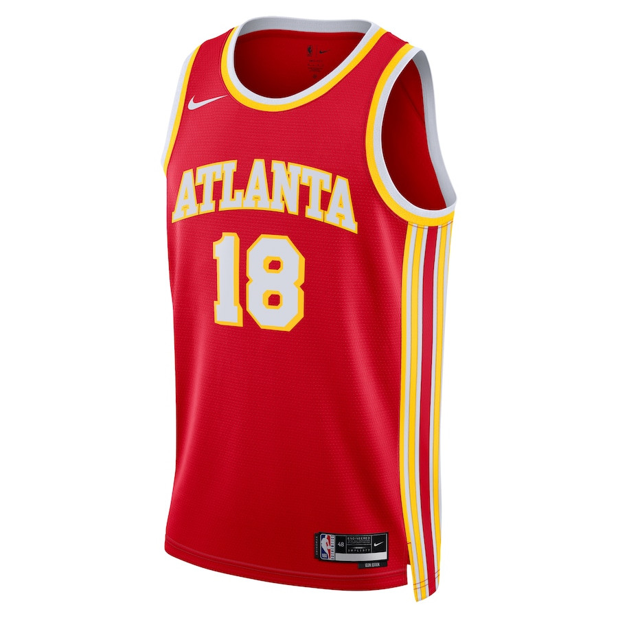 Alternative view of Mouhamed Gueye 18 Atlanta Hawks Unisex Swingman Jersey - Icon Edition - Red - JS434 