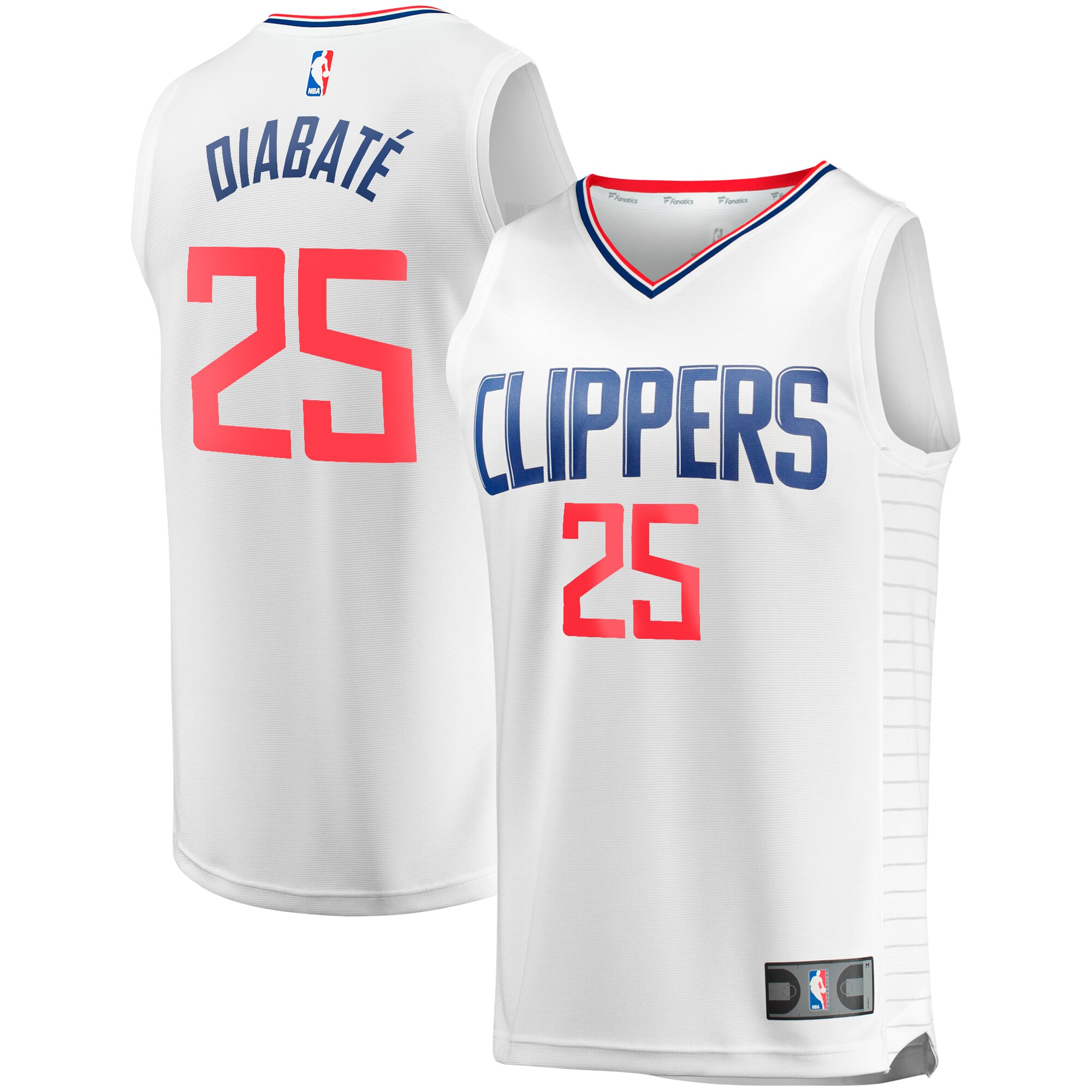 Alternative view of Moussa DiabatÃƒÆ’Ã‚Â© La Clippers Fanatics Branded Fast Break Player Jersey - Association Edition - White