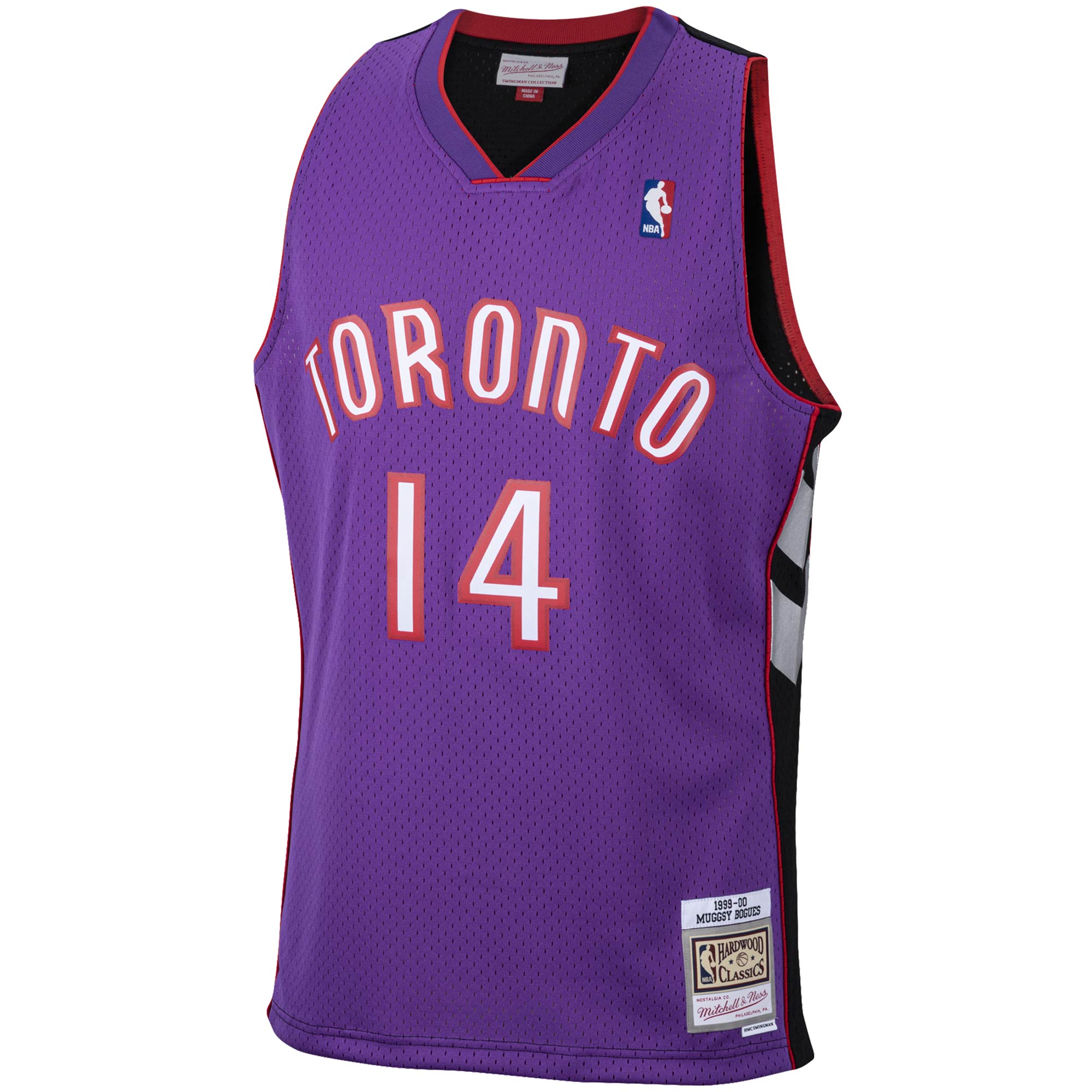 Alternative view of Muggsy Bogues Toronto Raptors Mitchell & Ness 2001/02 Hardwood Classics Swingman Jersey - Purple