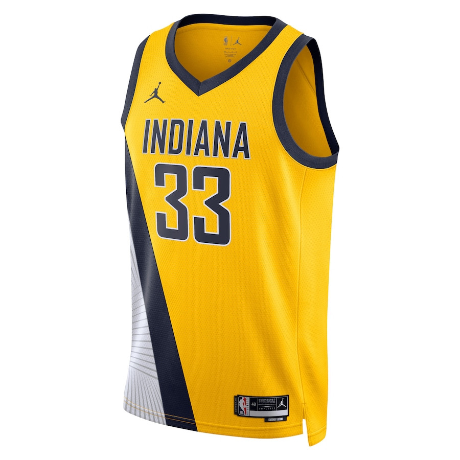 Alternative view of Myles Turner 33 Indiana Pacers Unisex Swingman Jersey - Statement Edition - Gold - JS240 