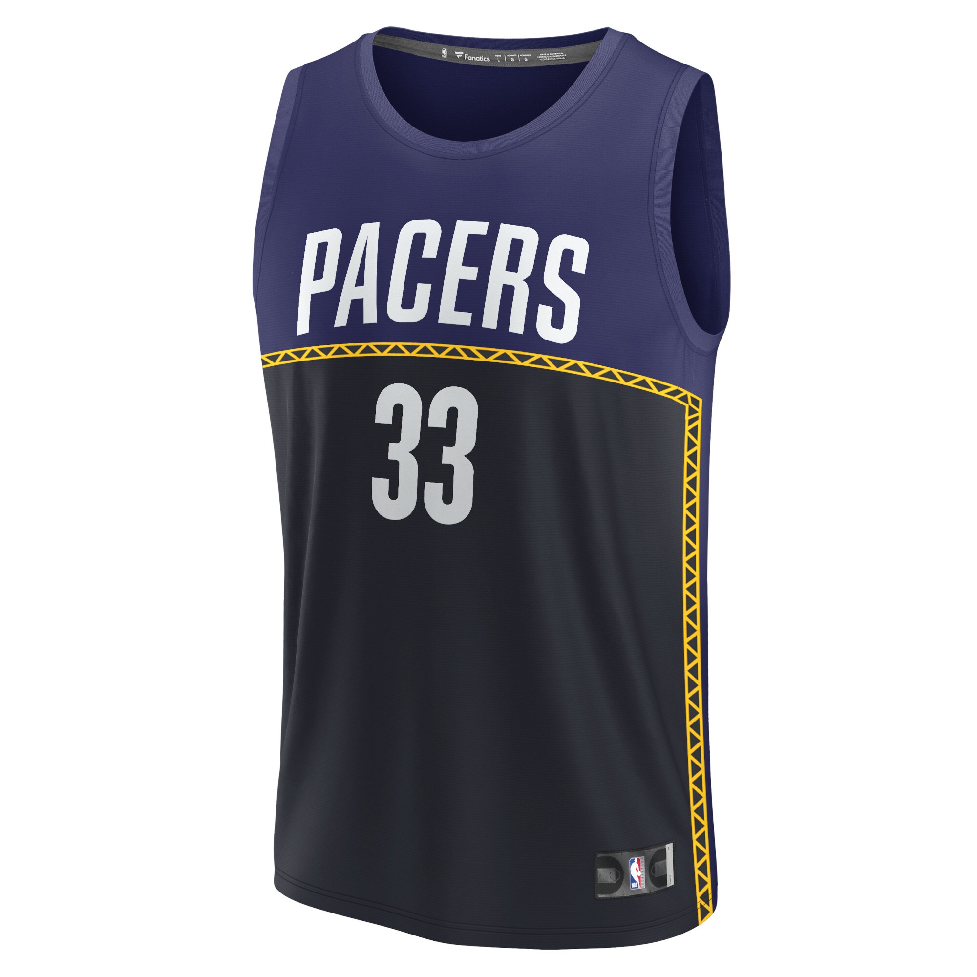 Alternative view of Myles Turner Indiana Pacers Fanatics Branded 2022/23 Fastbreak Jersey - City Edition - Blue