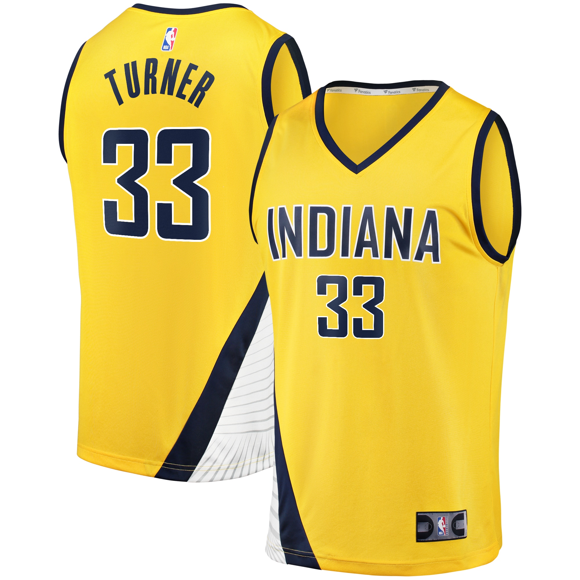 Myles Turner Indiana Pacers Fanatics Branded Fast Break Replica Jersey – Statement Edition – Gold