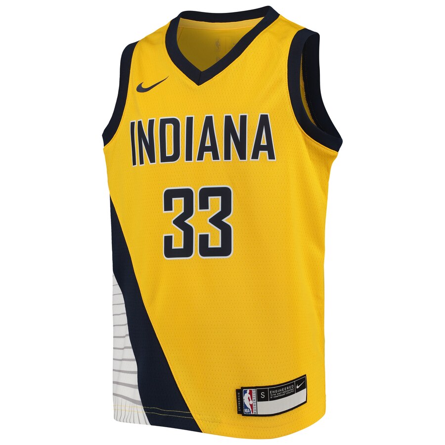 Alternative view of Myles Turner Indiana Pacers Youth Swingman Player Jersey - Statement Edition - Gold