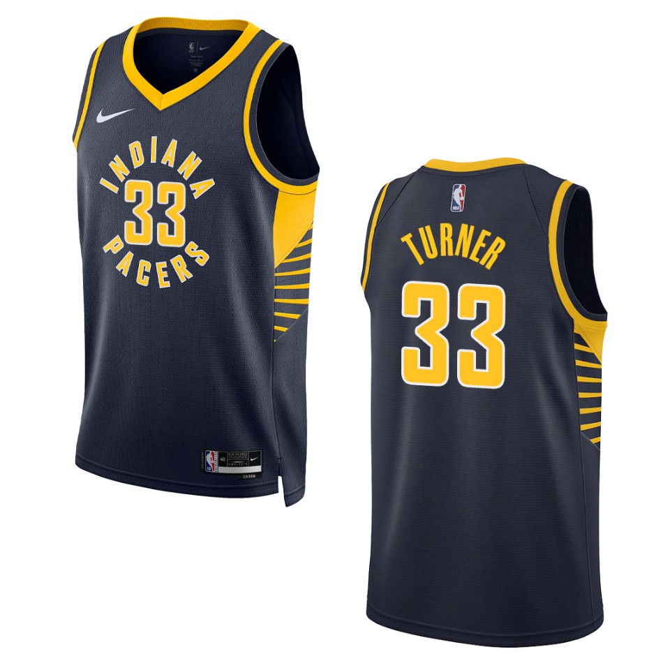 Myles Turner Navy Icon Edition 2022-23 Indiana Pacers Swingman Jersey
