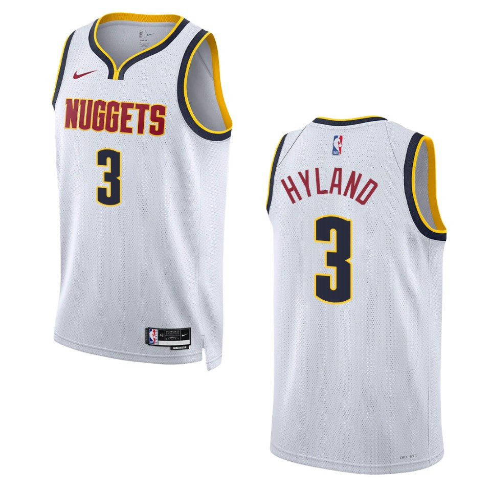Nahshon Hyland White Association Edition 2022-23 Denver Nuggets Swingman Jersey