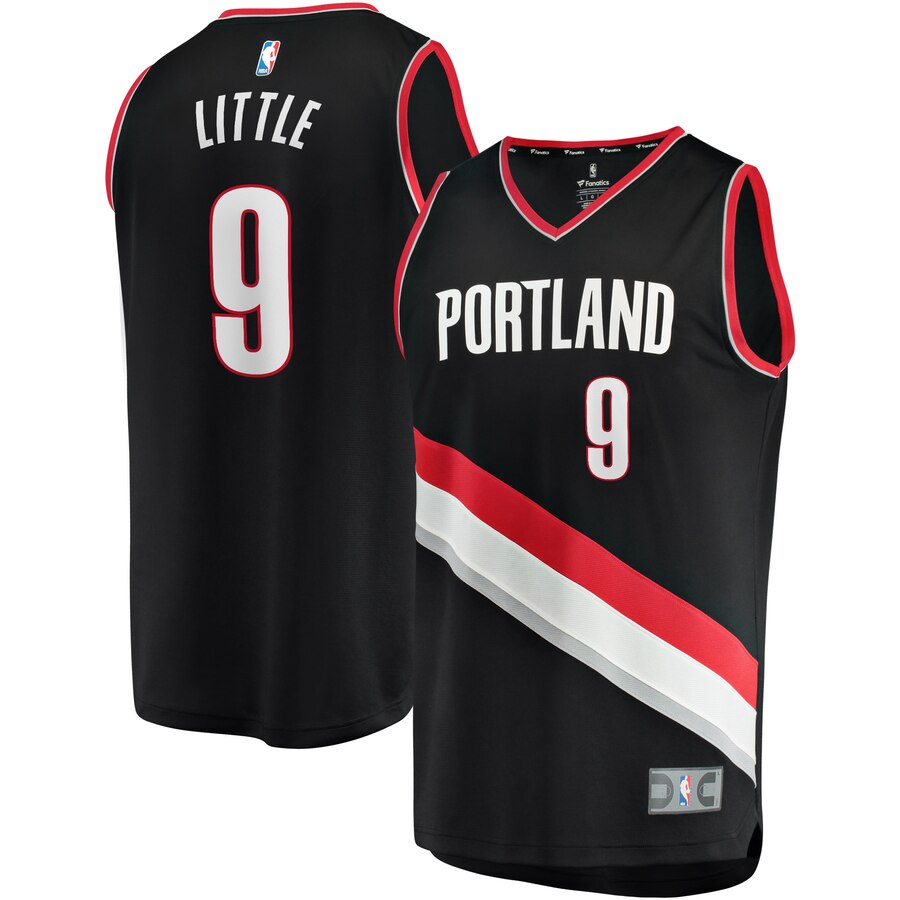 Nassir Little Portland Trail Blazers Branded Youth 2019 Nba Draft First Round Pick Fast Break Replica Jersey Black - Icon Edition
