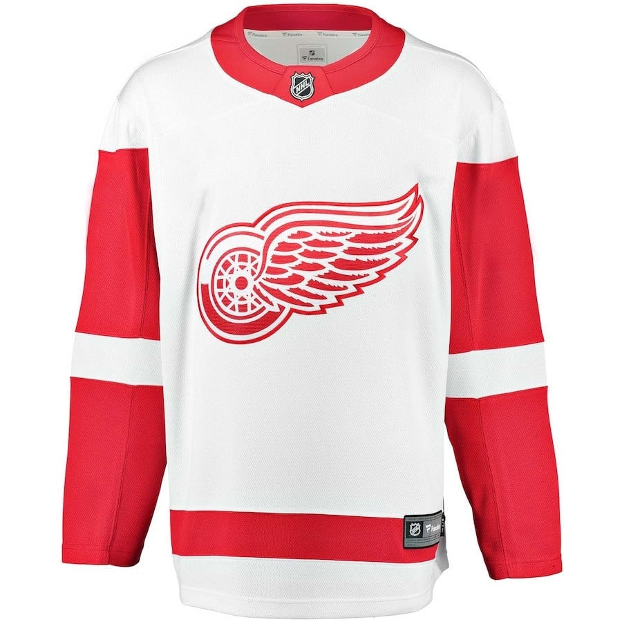 Alternative view of Nate Danielson #29 Detroit Red Wings 2023 Draft Away Men Jersey - White - JS829 