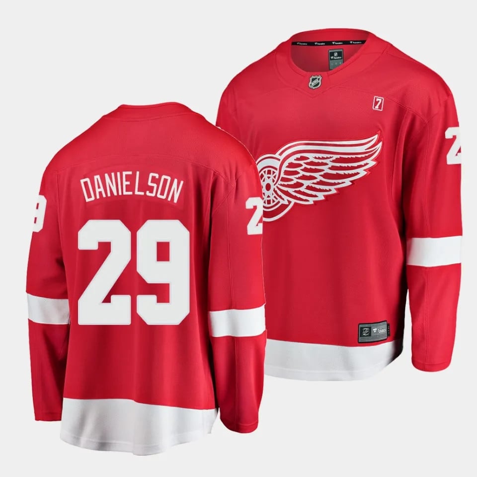 Nate Danielson #29 Detroit Red Wings 2023 Draft Home Men Jersey - Red - JS489 