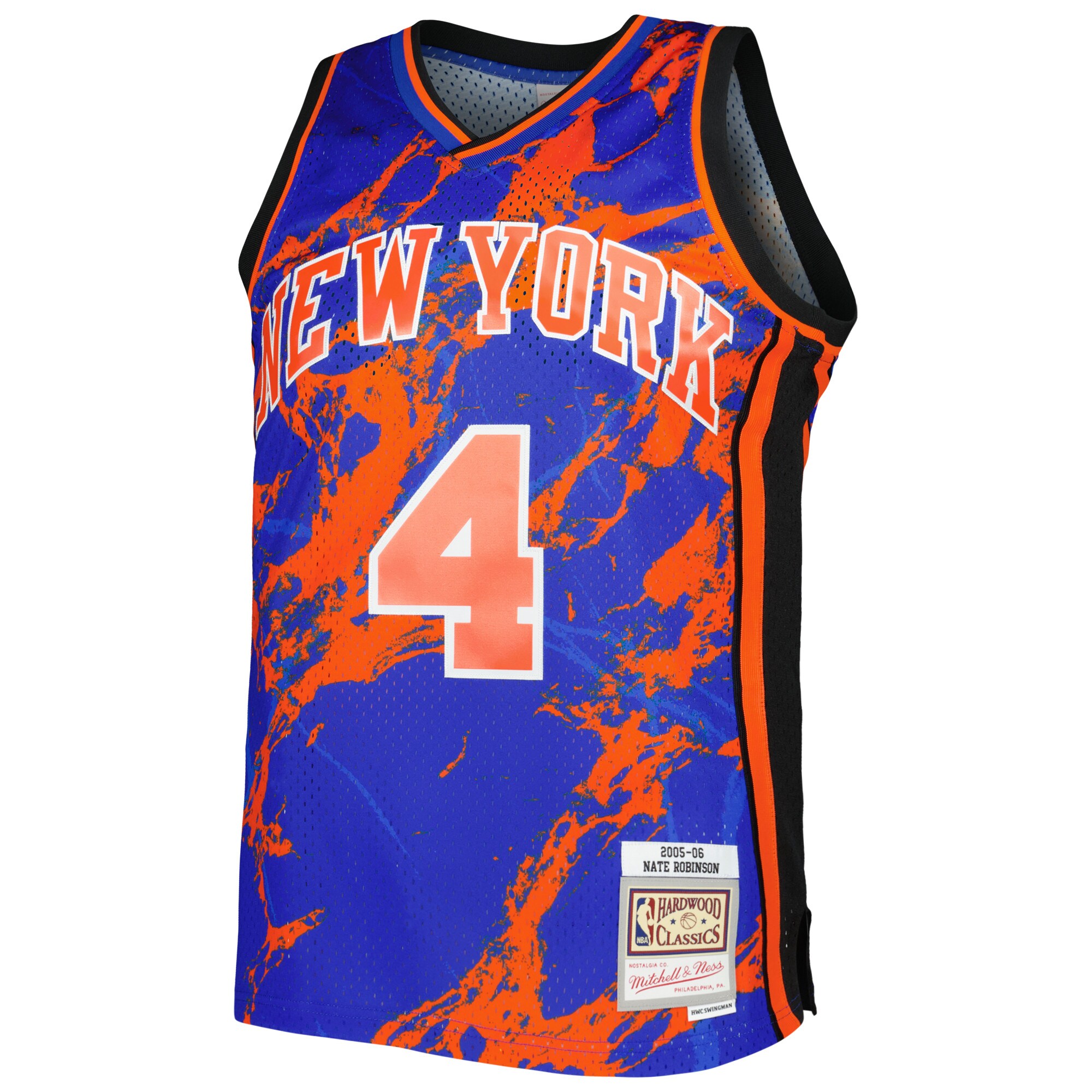 Alternative view of Nate Robinson New York Knicks Mitchell & Ness 2005/06 Hardwood Classics Marble Swingman Jersey - Blue