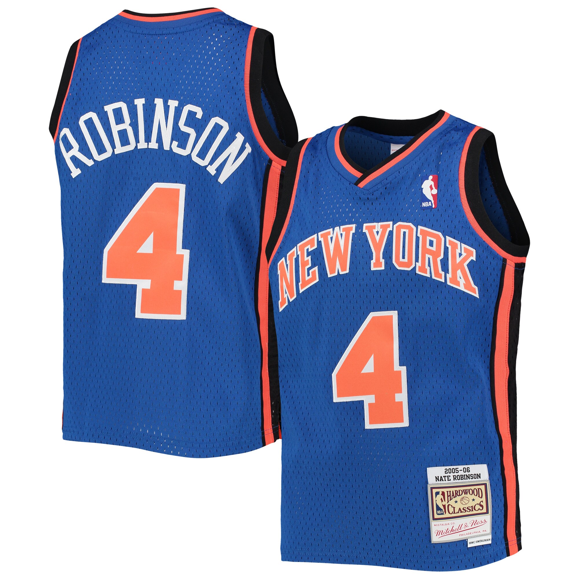 Alternative view of Nate Robinson New York Knicks Mitchell & Ness Youth 2005/06 Hardwood Classics Swingman Jersey - Blue