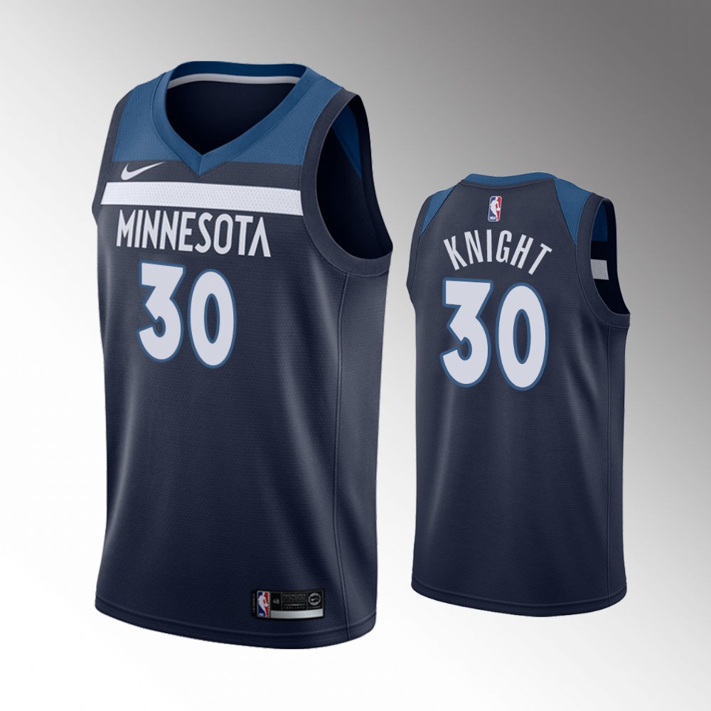 Nathan Knight Minnesota Timberwolves 2021 Icon Edition Navy 2021 Trade Jersey