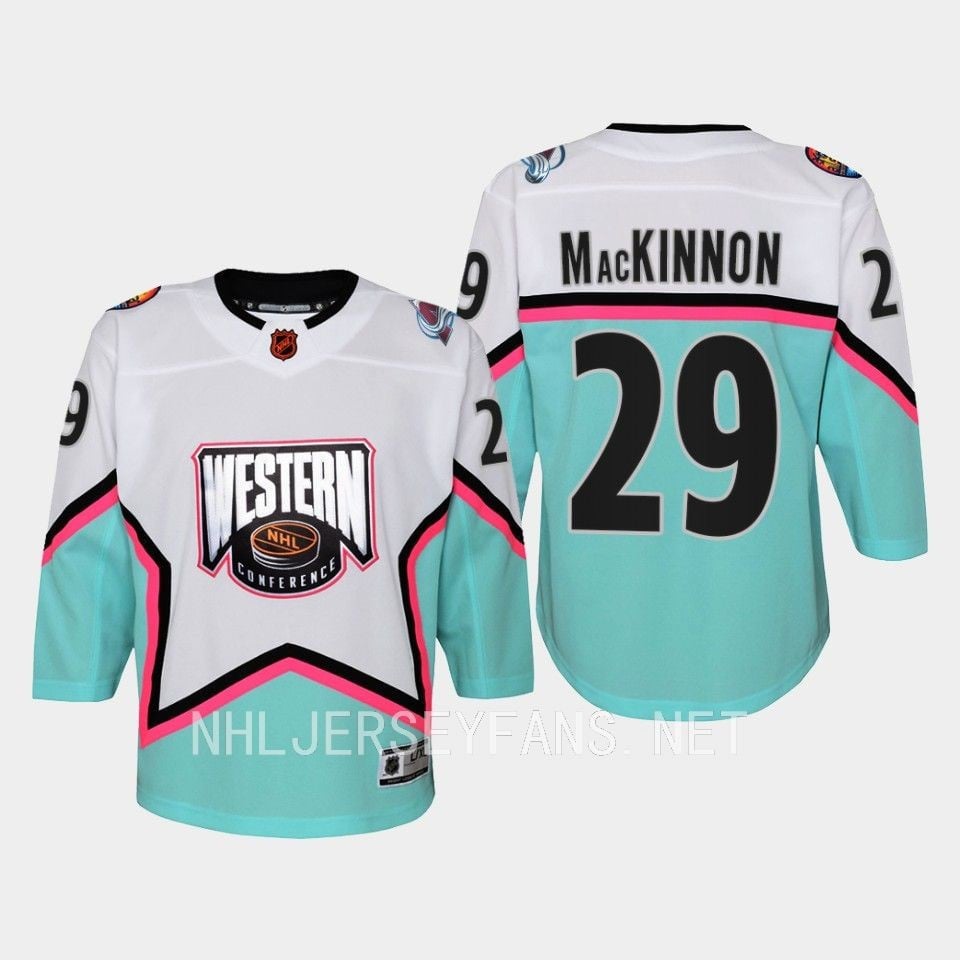 Nathan MacKinnon 29 Colorado Avalanche 2023 All-Star Game Jersey White Equipment - JS914 