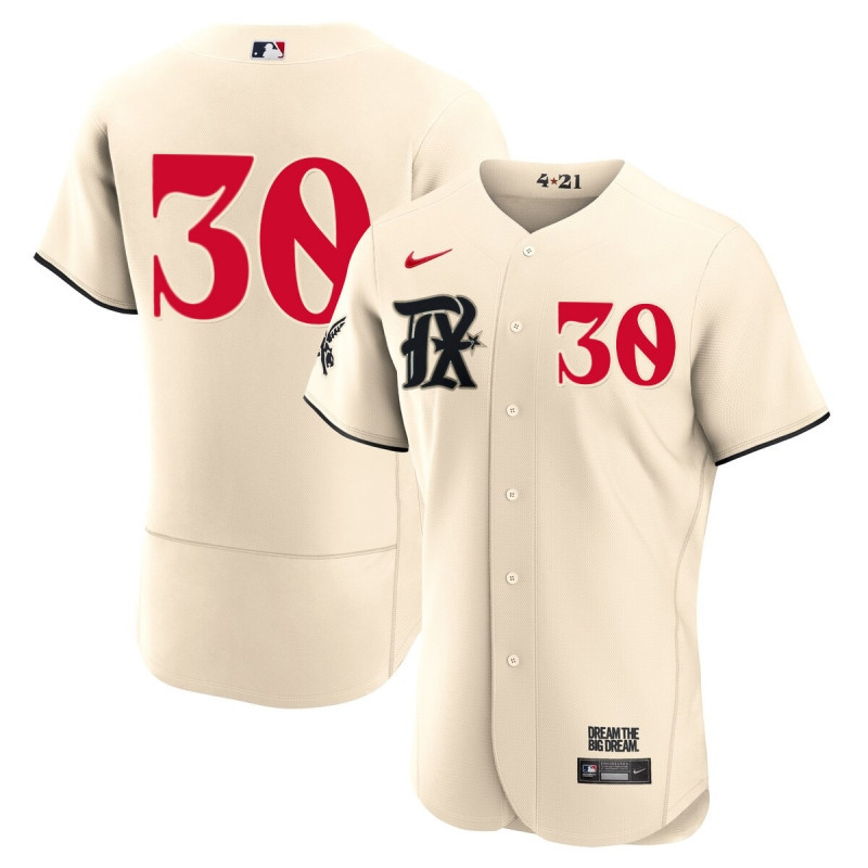 Nathaniel Lowe 30 Texas Rangers 2023 City Connect Flex Base Elite Jersey - Cream - JS115 