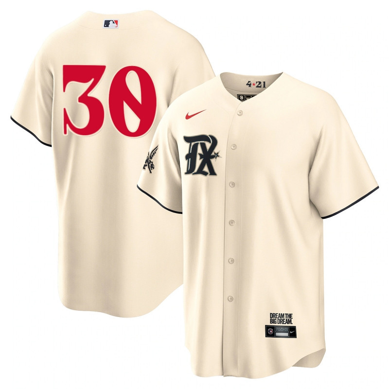 Nathaniel Lowe 30 Texas Rangers 2023 City Connect Game Jersey - Cream - JS548 