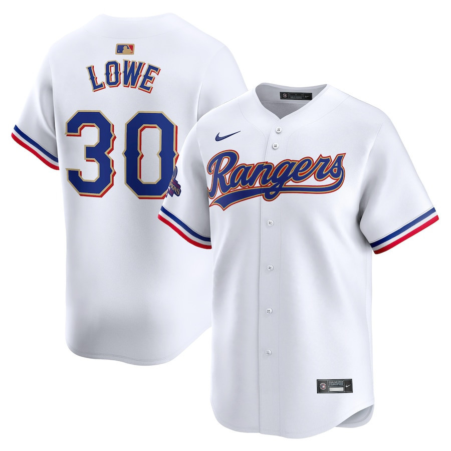 Nathaniel Lowe 30 Texas Rangers 2024 Gold Collection Limited Jersey - White - JS121 