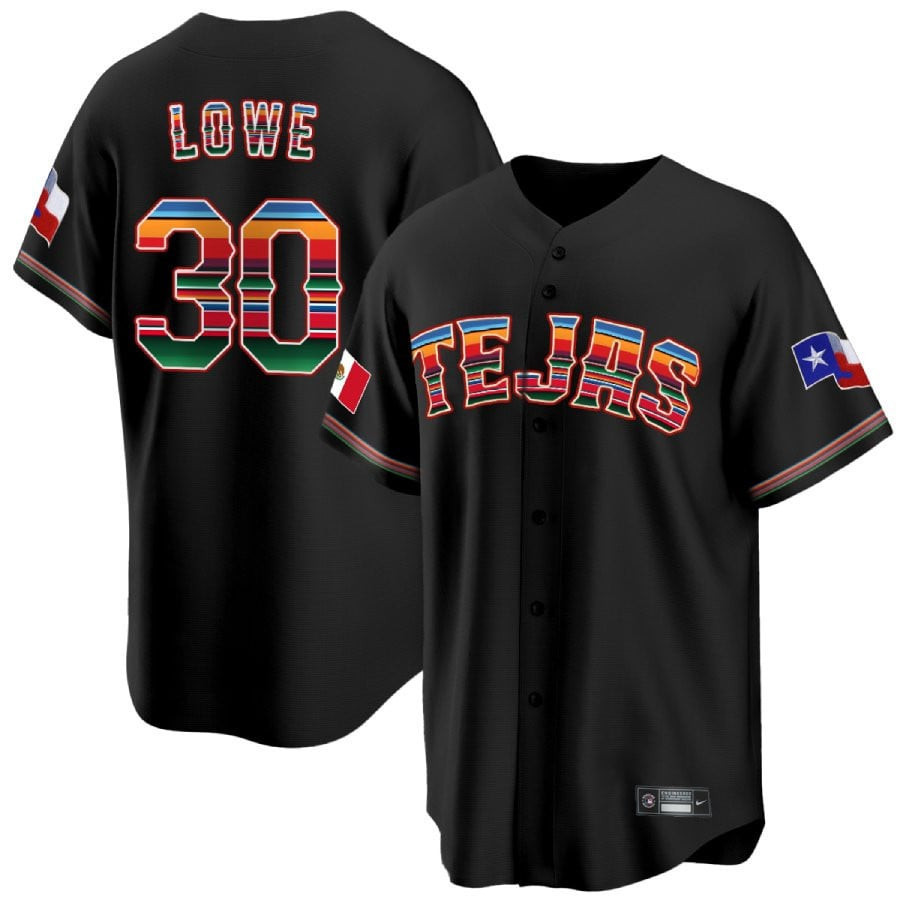 Nathaniel Lowe 30 Texas Rangers Mexican Collection Baseball Men Jersey - Black - JS848 