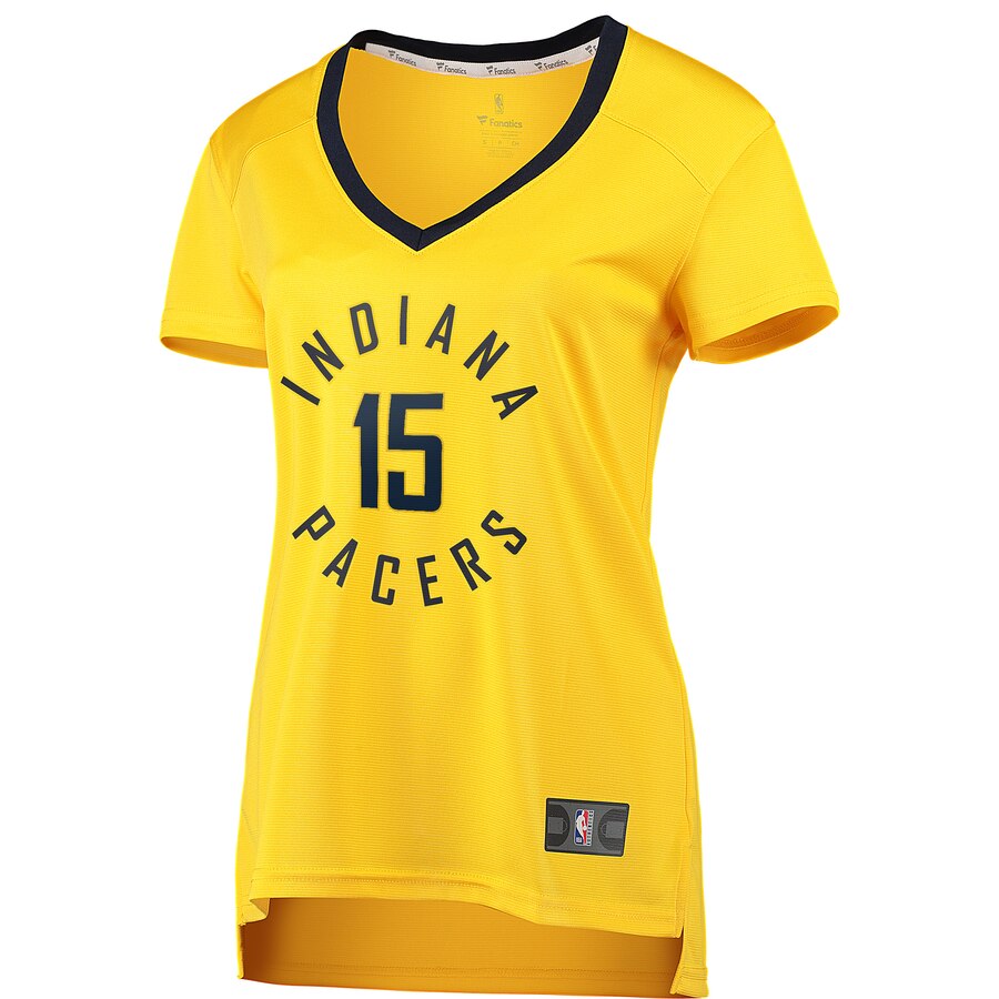 Alternative view of Naz Mitrou-long Indiana Pacers Fanatics Branded Women's Fast Break Player Jersey - Statement Edition - Gold