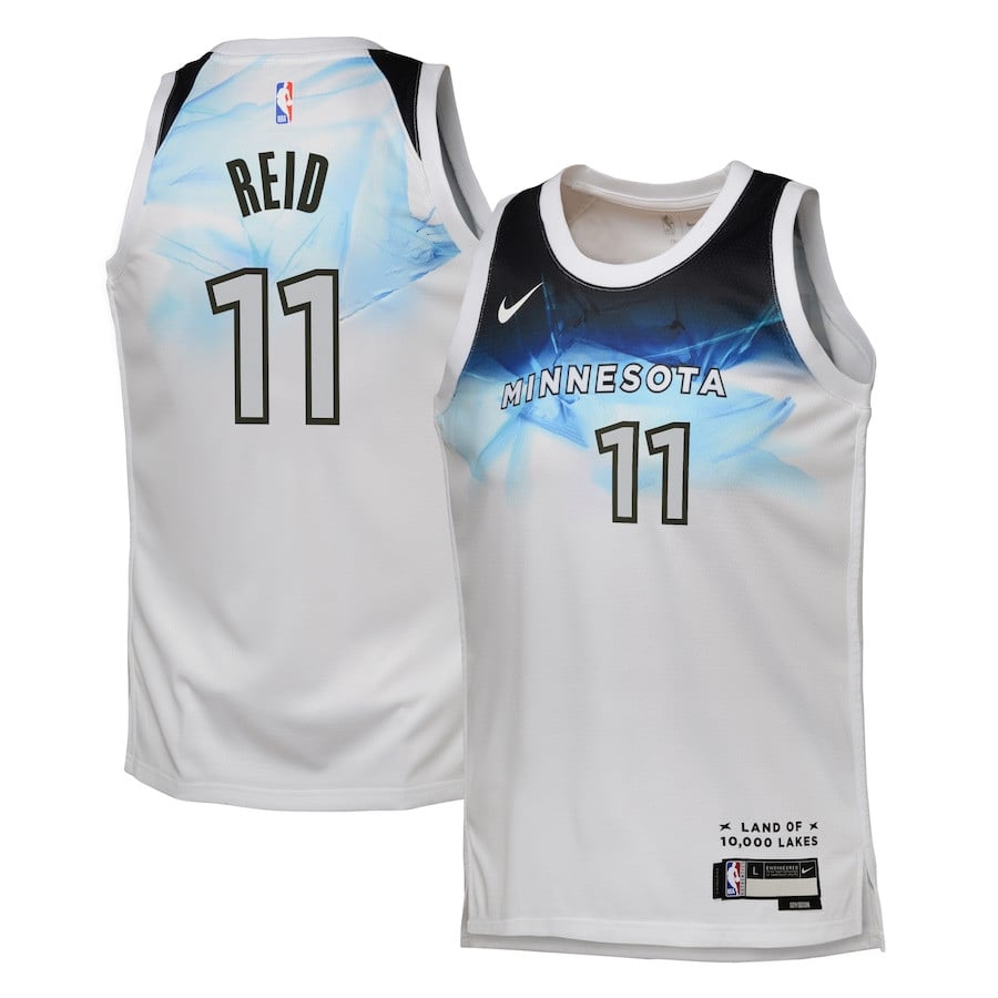 Naz Reid 11 Minnesota Timberwolves 2024/25 Swingman Player YOUTH Jersey - City Edition - White - JS840 