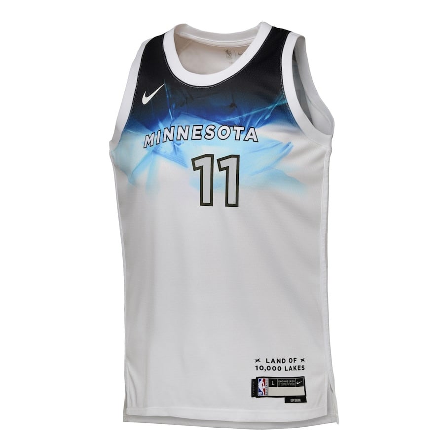 Alternative view of Naz Reid 11 Minnesota Timberwolves 2024/25 Swingman Player YOUTH Jersey - City Edition - White - JS840 