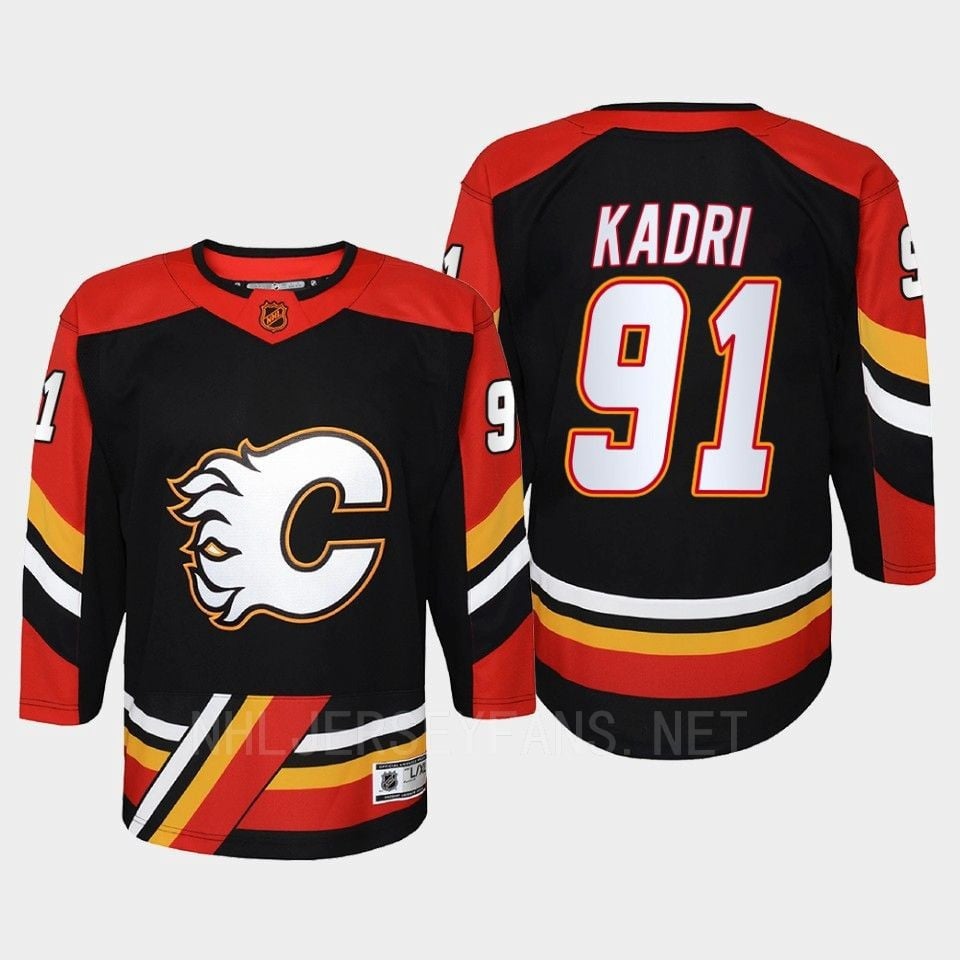 Nazem Kadri 91 Calgary Flames 2022 Special Edition 2.0 Retro Youth Jersey Black - JS508 