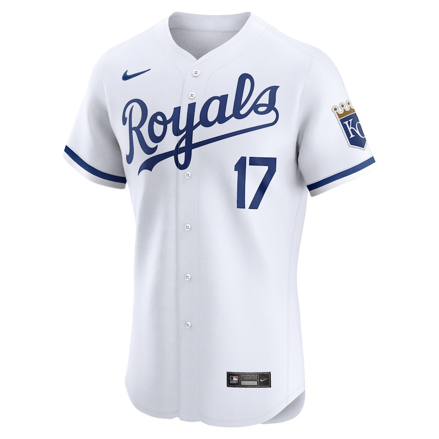 Alternative view of Nelson Velazquez 17 Kansas City Royals Home Elite Player Men Jersey - White 