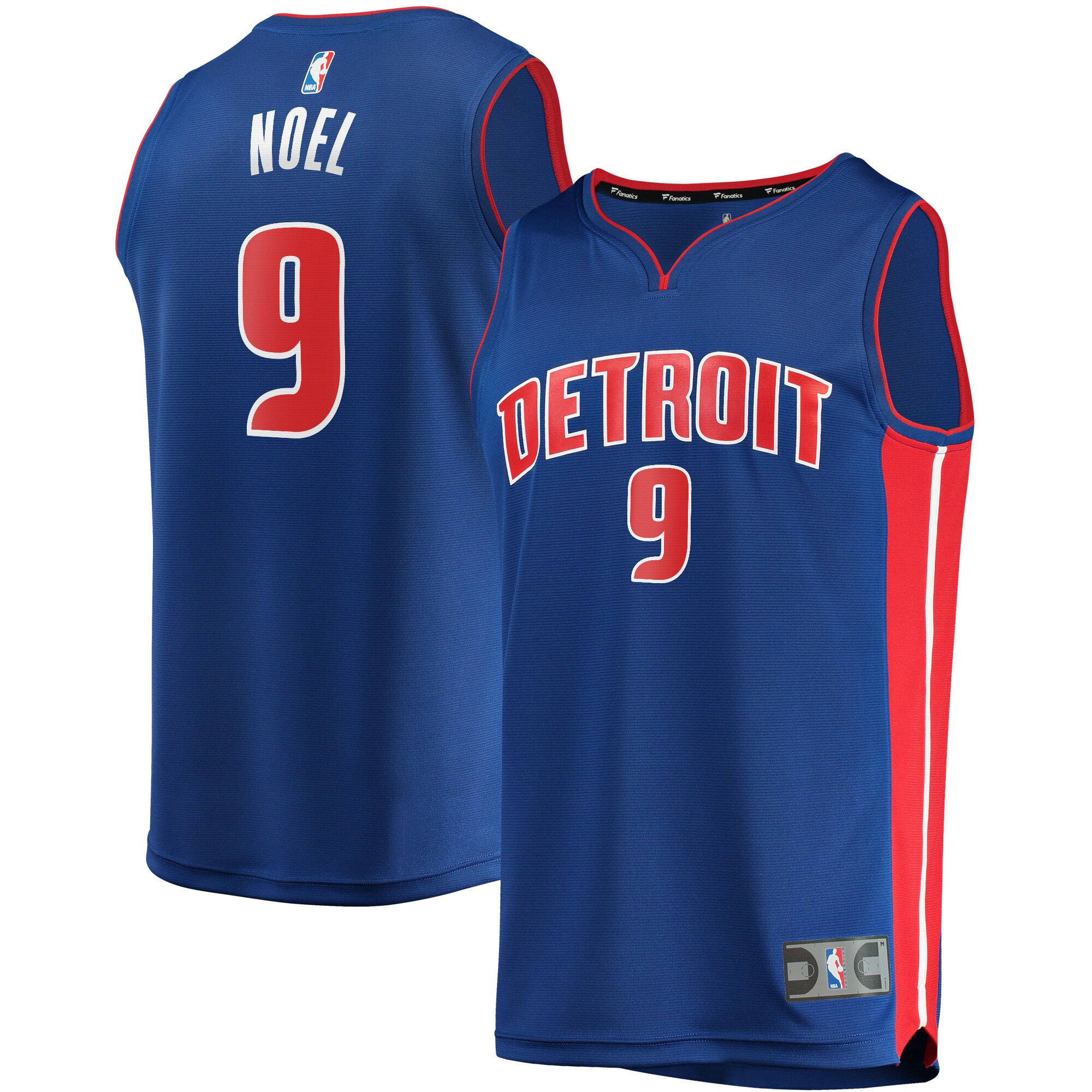 Alternative view of Nerlens Noel Detroit Pistons Fanatics Branded Fast Break Replica Jersey - Icon Edition - Blue