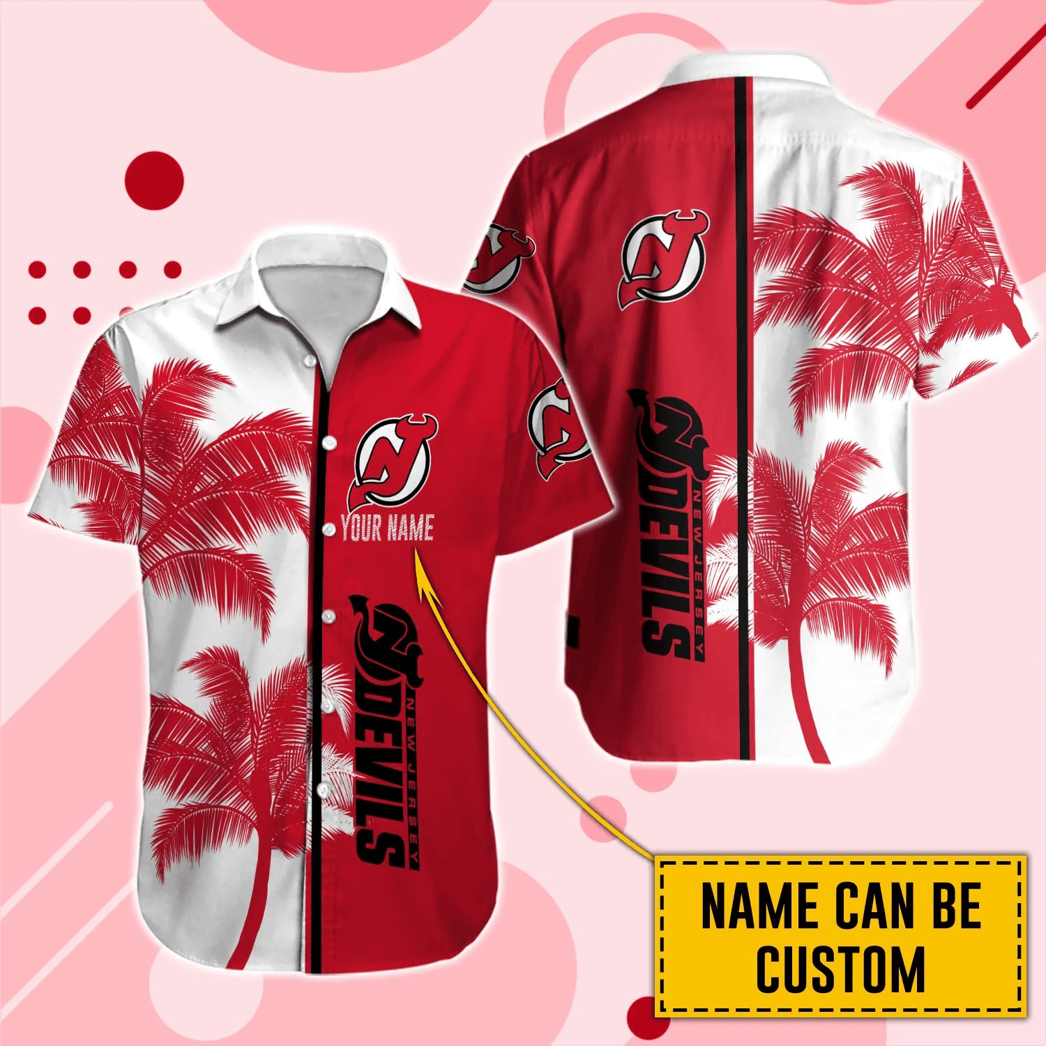 Alternative view of New Jersey Devils Hawaiian Shirt And Set - Customized - JS649 