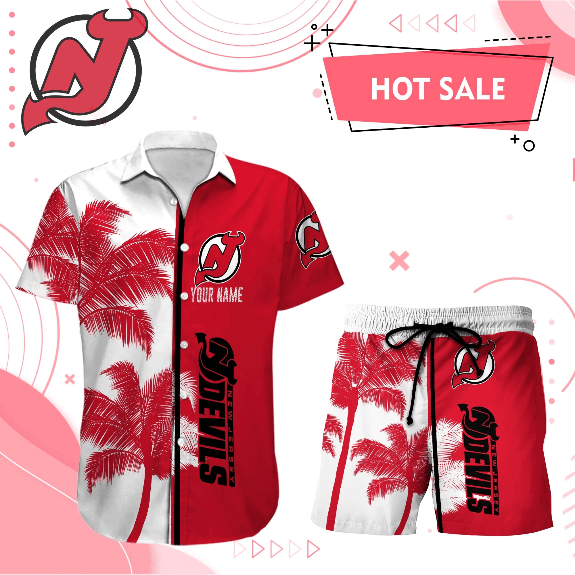 New Jersey Devils Hawaiian Shirt And Set - Customized - JS649 
