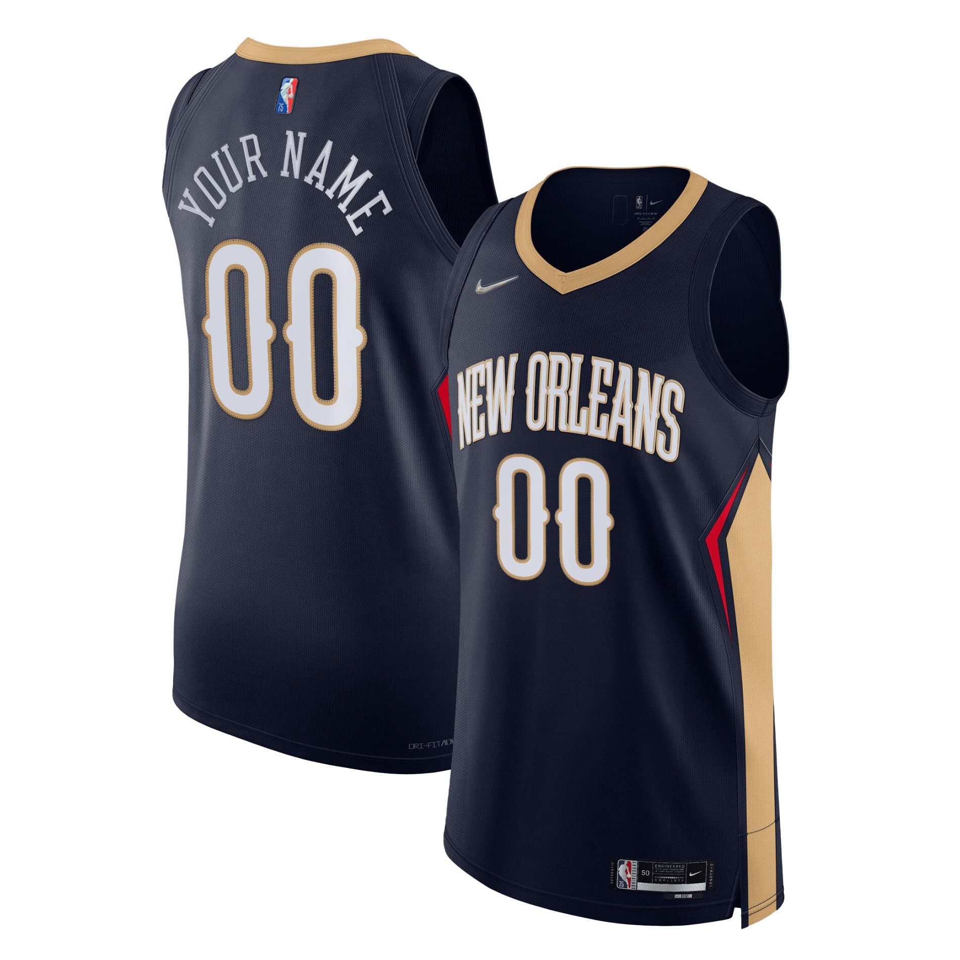 New Orleans Pelicans 2021/22 Diamond Authentic Custom Jersey - Icon Edition - Navy