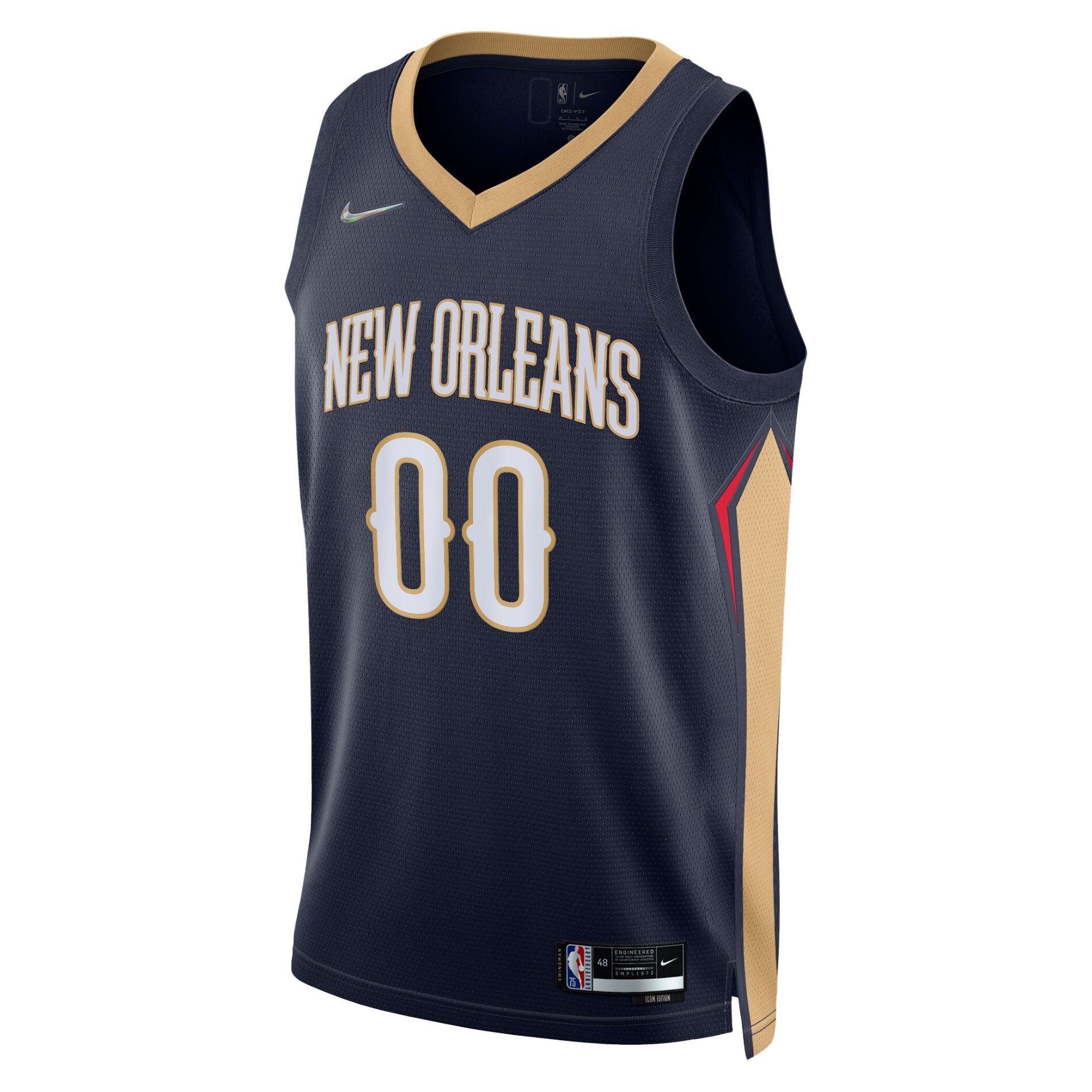 Alternative view of New Orleans Pelicans 2021/22 Diamond Swingman Custom Jersey - Icon Edition - Navy
