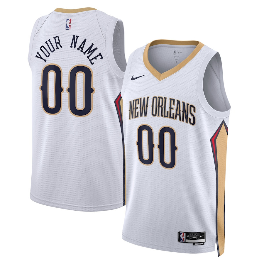 New Orleans Pelicans 2023/24 Association Swingman Custom Men Jersey - White - JS576 