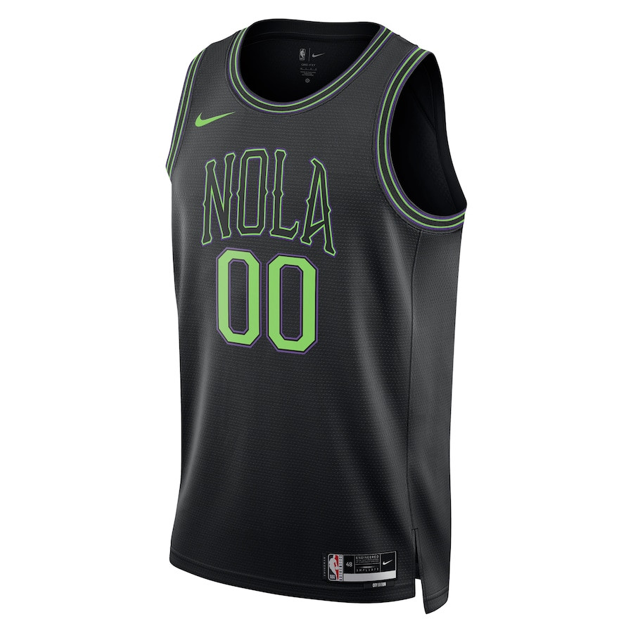 Alternative view of New Orleans Pelicans 2023/24 City Edition Swingman Custom Jersey - Black - JS550 