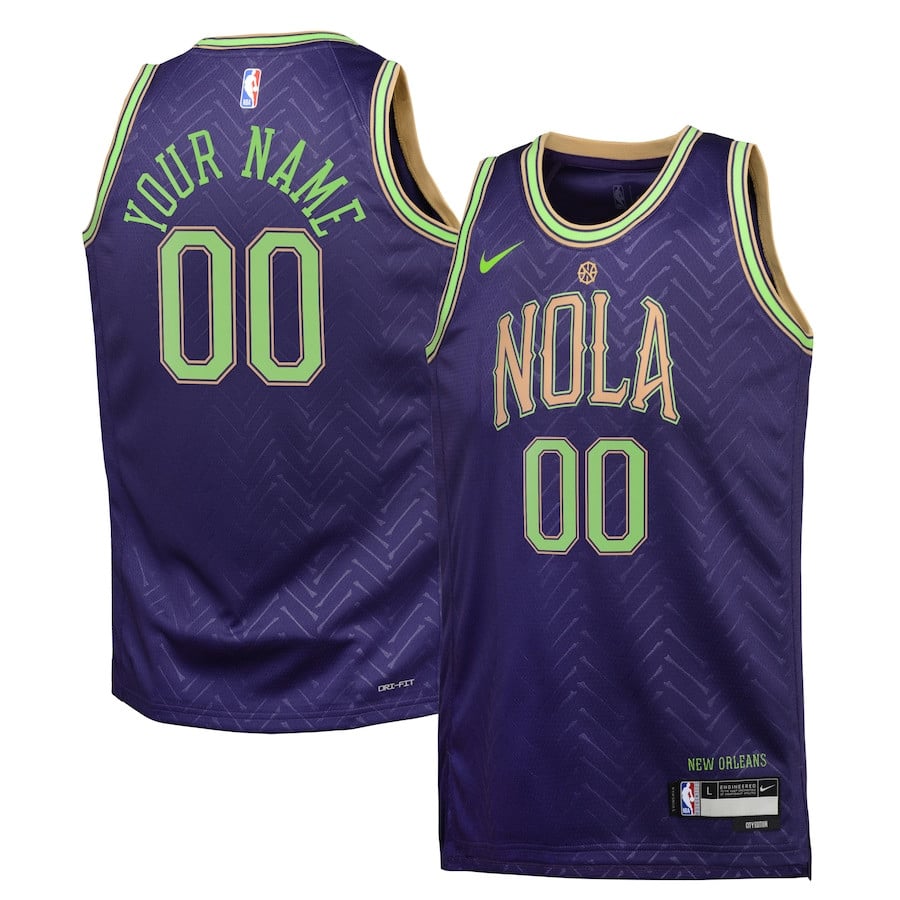 New Orleans Pelicans 2024/25 Swingman Custom YOUTH Jersey - City Edition - Purple - JS476 