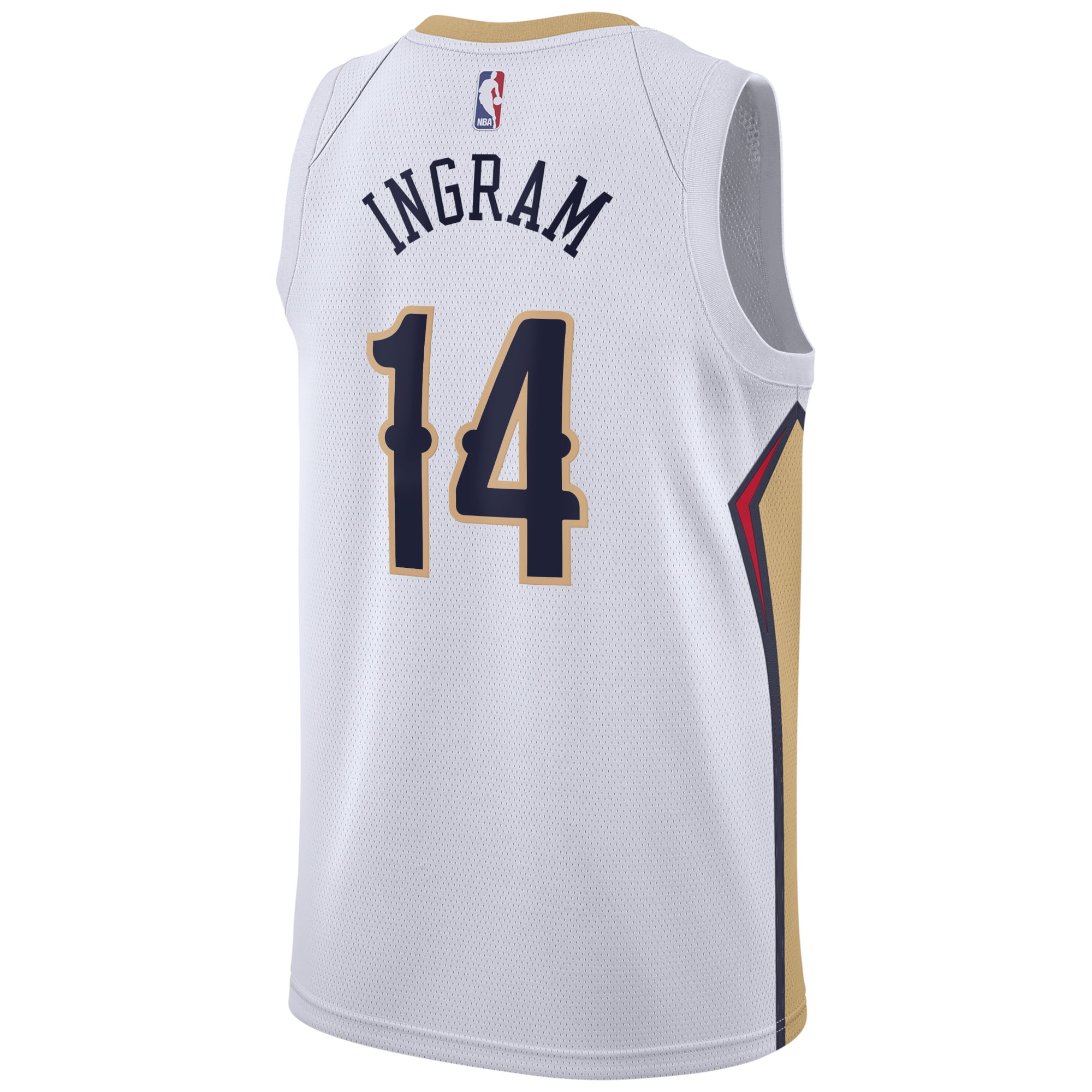 Alternative view of New Orleans Pelicans Association Edition Swingman Jersey - White - Brandon Ingram - Unisex - JS559 