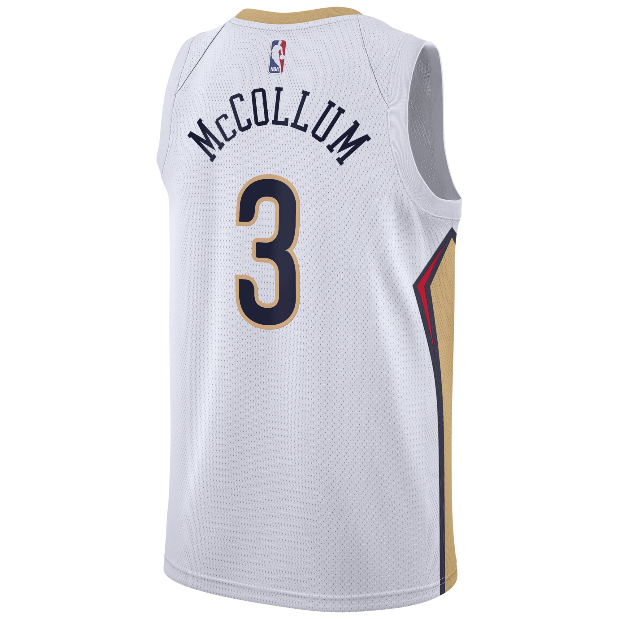 Alternative view of New Orleans Pelicans Association Edition Swingman Jersey - White - C.J. McCollum - Unisex - JS744 