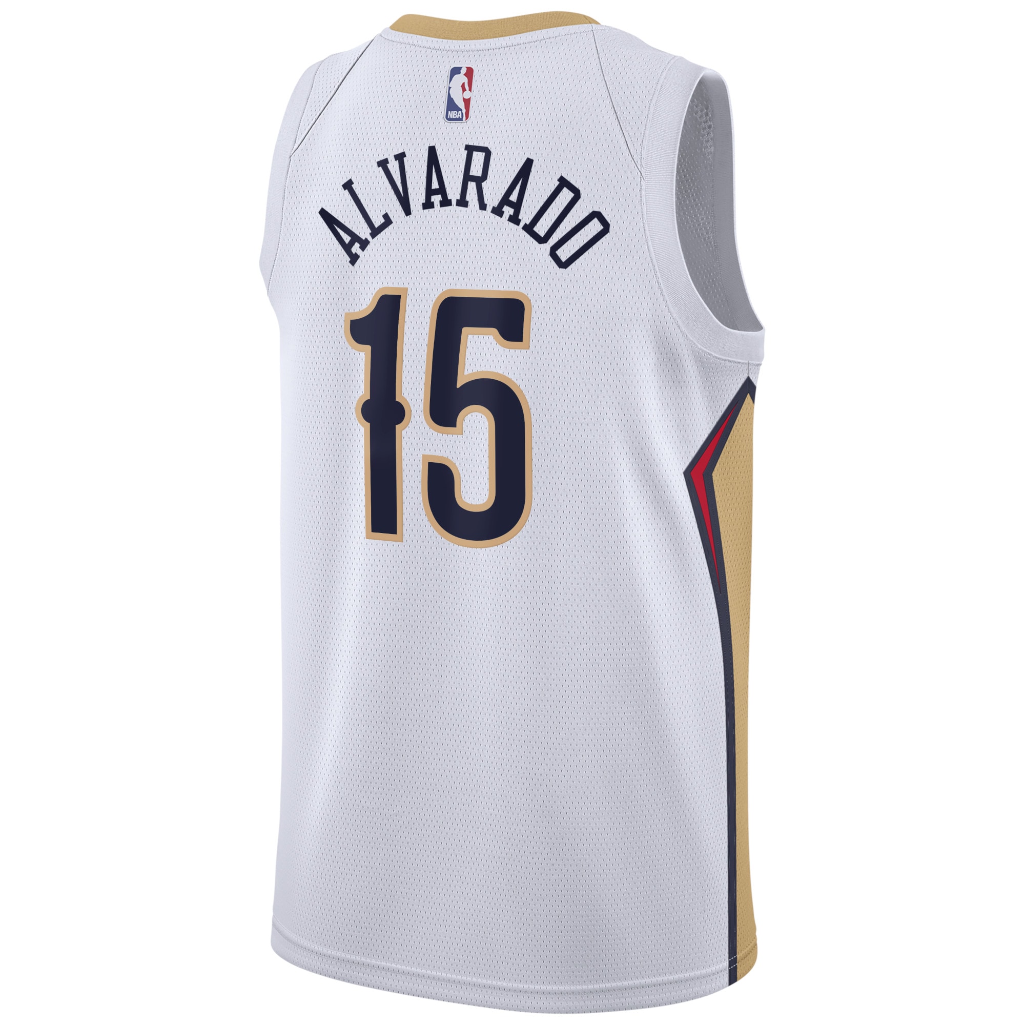 Alternative view of New Orleans Pelicans Association Edition Swingman Jersey - White - Jose Alvarado - Unisex - JS261 