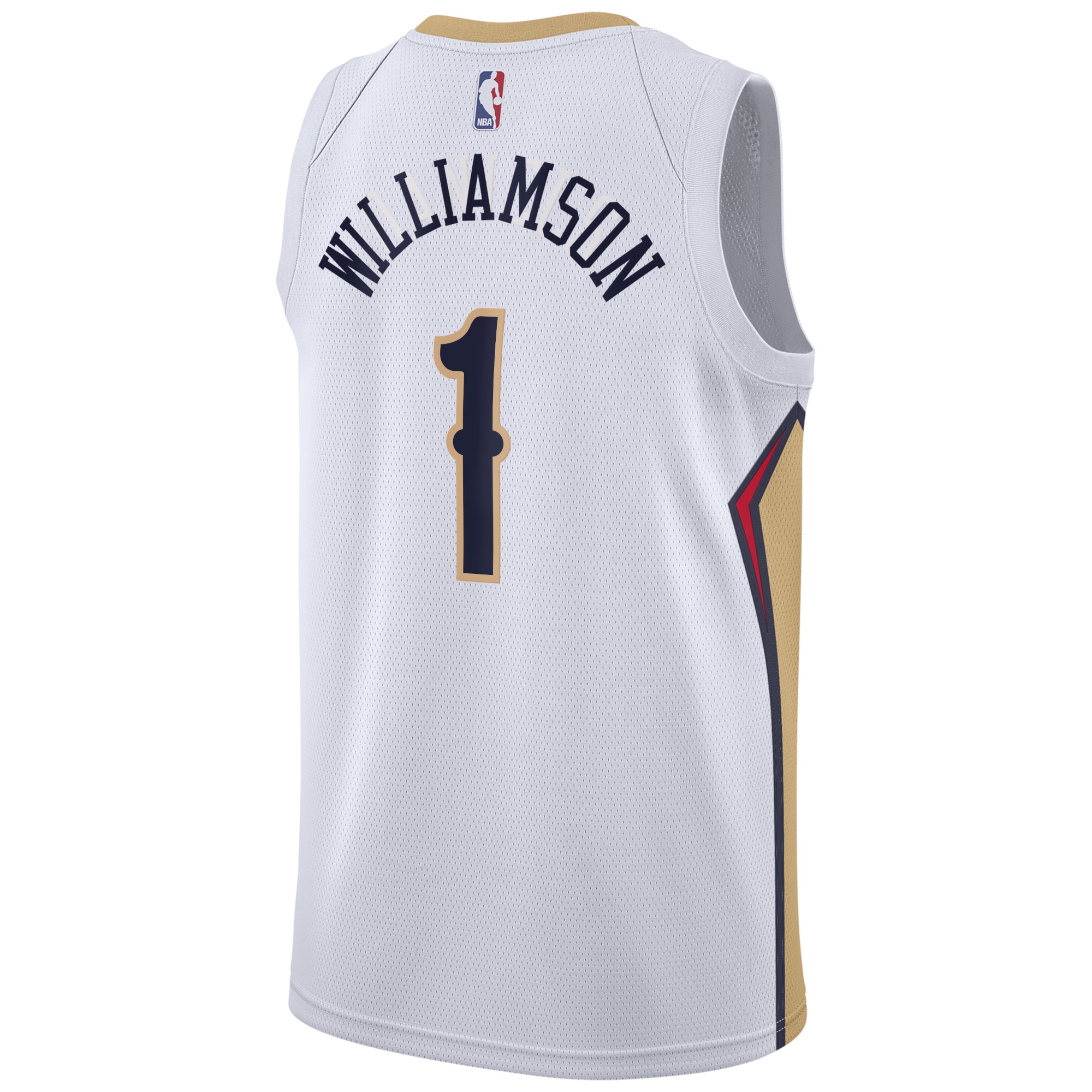 Alternative view of New Orleans Pelicans Association Edition Swingman Jersey - White - Zion Williamson - Unisex - JS823 