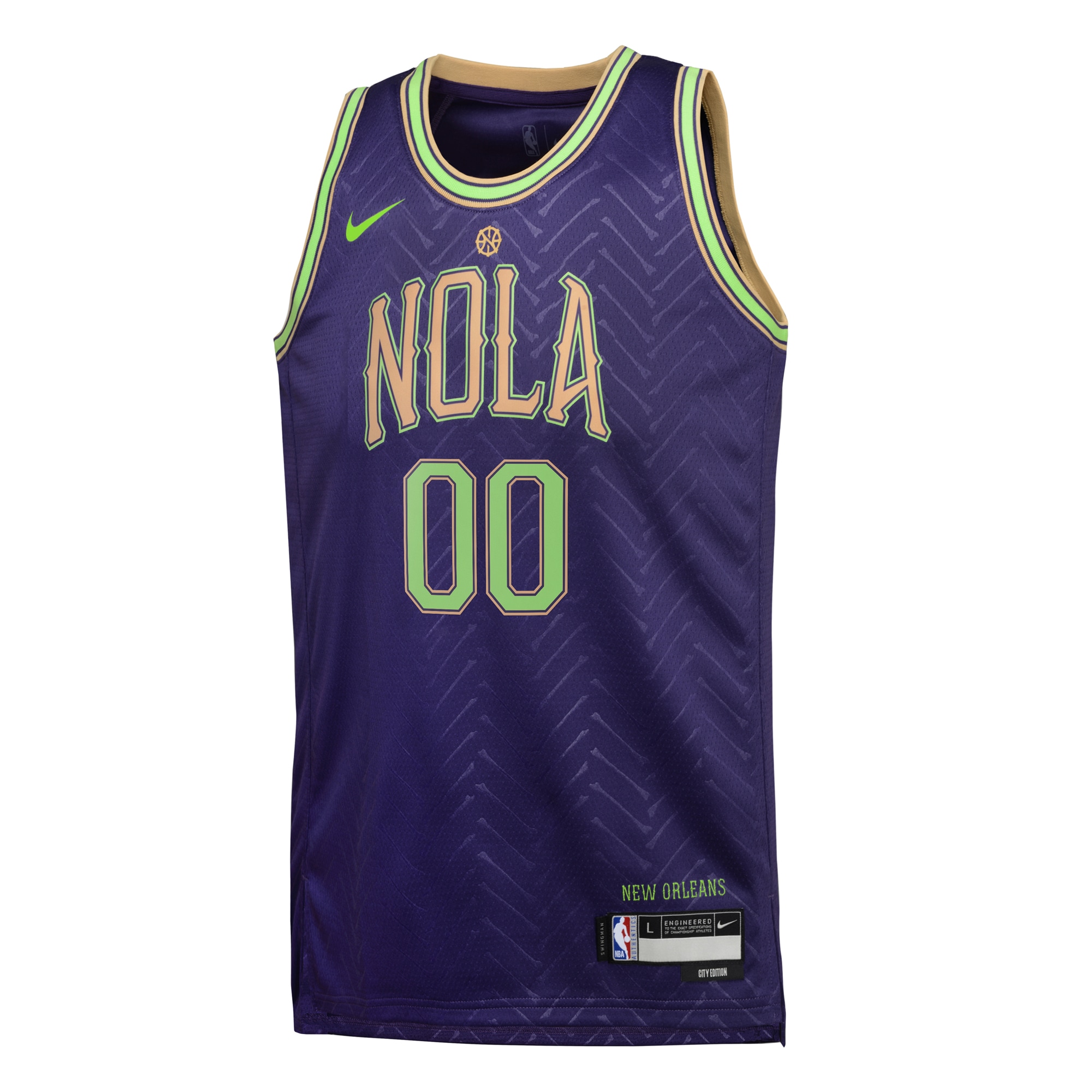 Alternative view of New Orleans Pelicans City Edition Swingman Jersey 2024 - Custom - Youth - JS226 