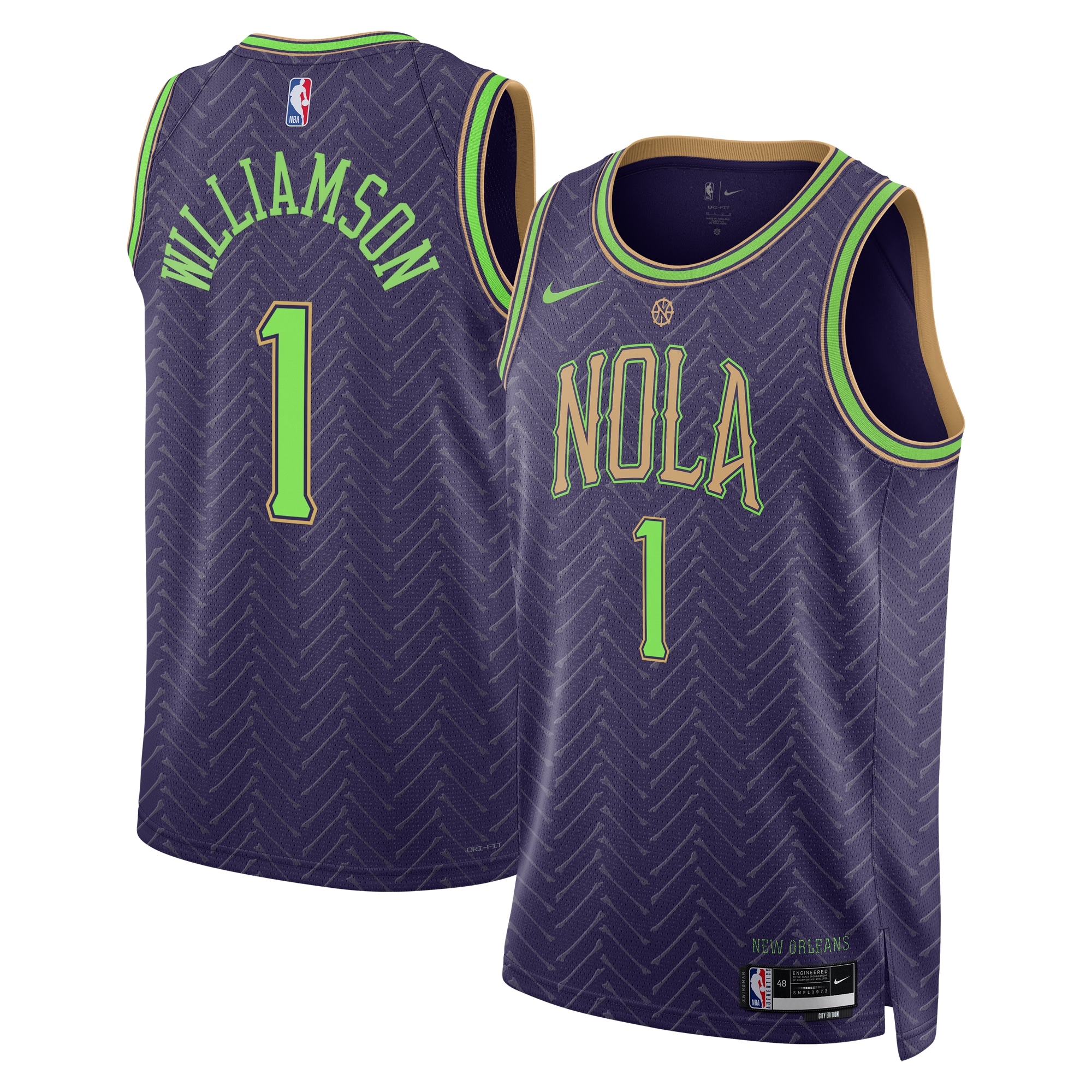 New Orleans Pelicans City Edition Swingman Jersey 2024 - Purple - Zion Williamson - Unisex - JS483 