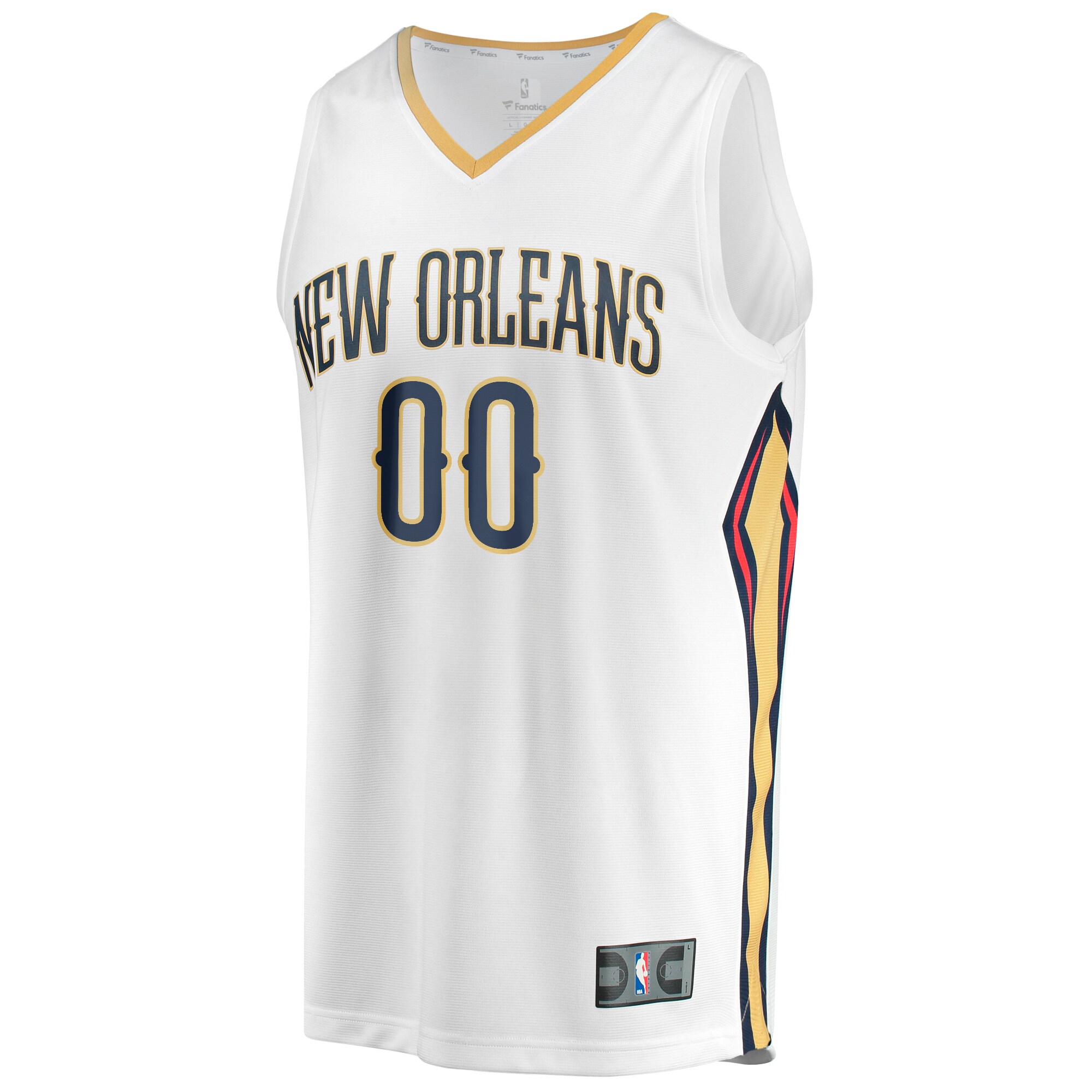 Alternative view of New Orleans Pelicans Fanatics Youth Fast Break Replica Custom Jersey - Association Edition - White