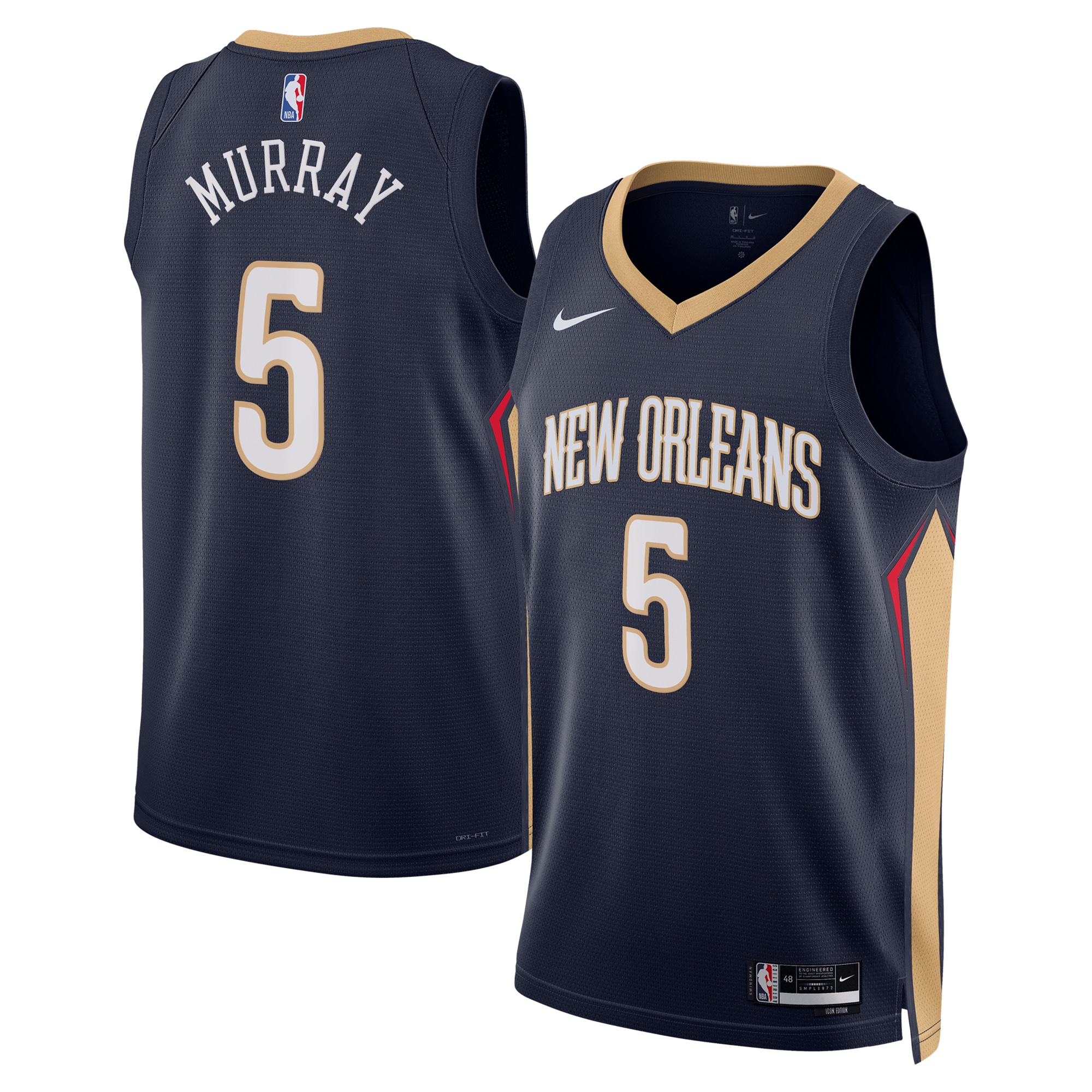 New Orleans Pelicans Icon Edition Swingman Jersey - Navy - Dejounte Murray - Unisex - JS570 