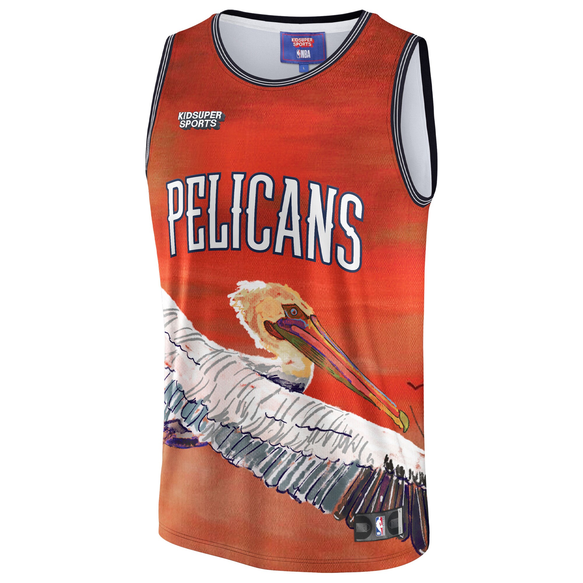 Alternative view of New Orleans Pelicans Nba & Kidsuper Studios By Fanatics Unisex Hometown Jersey - Red