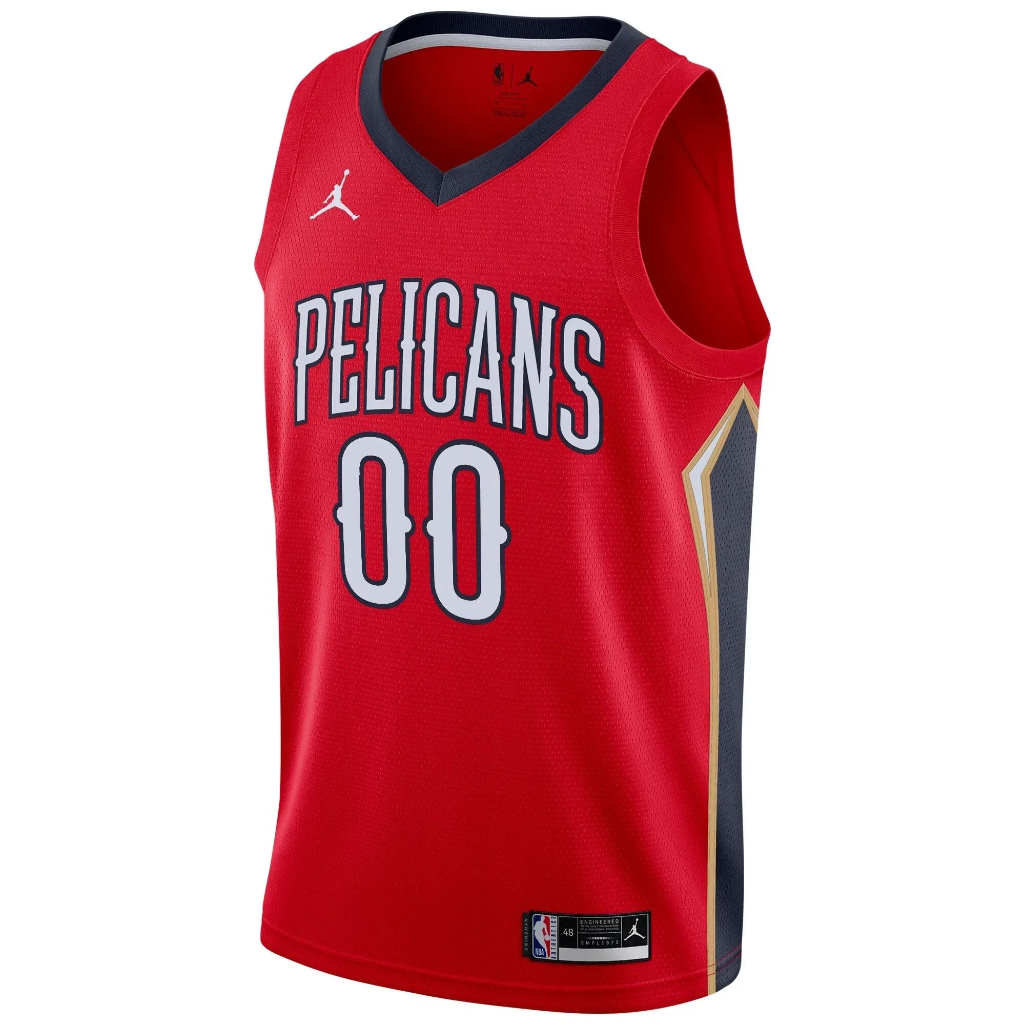 Alternative view of New Orleans Pelicans Swingman Custom Jersey - Statement Edition - Red - JS396 